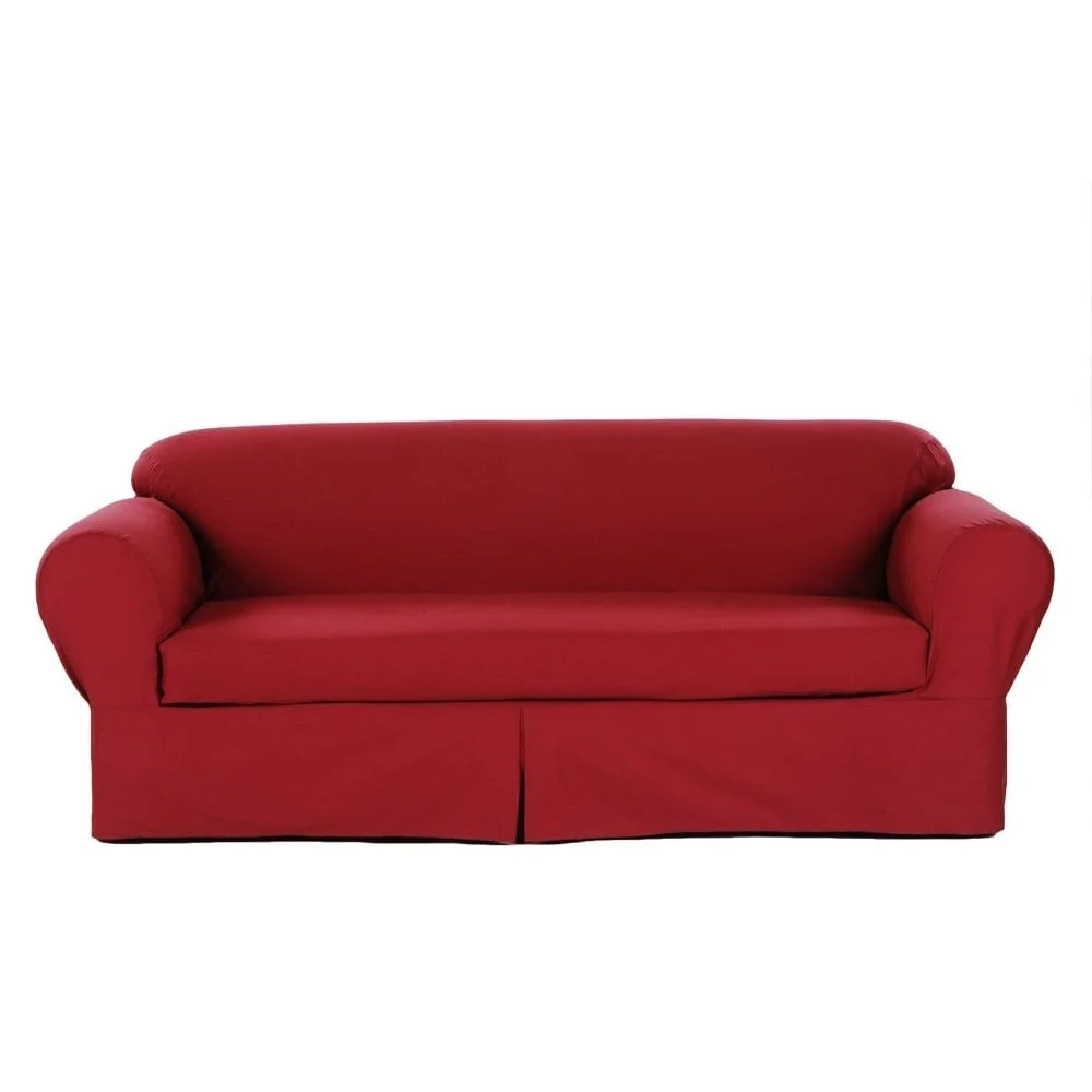 Classic 2-piece Cotton Twill Loveseat Slipcover