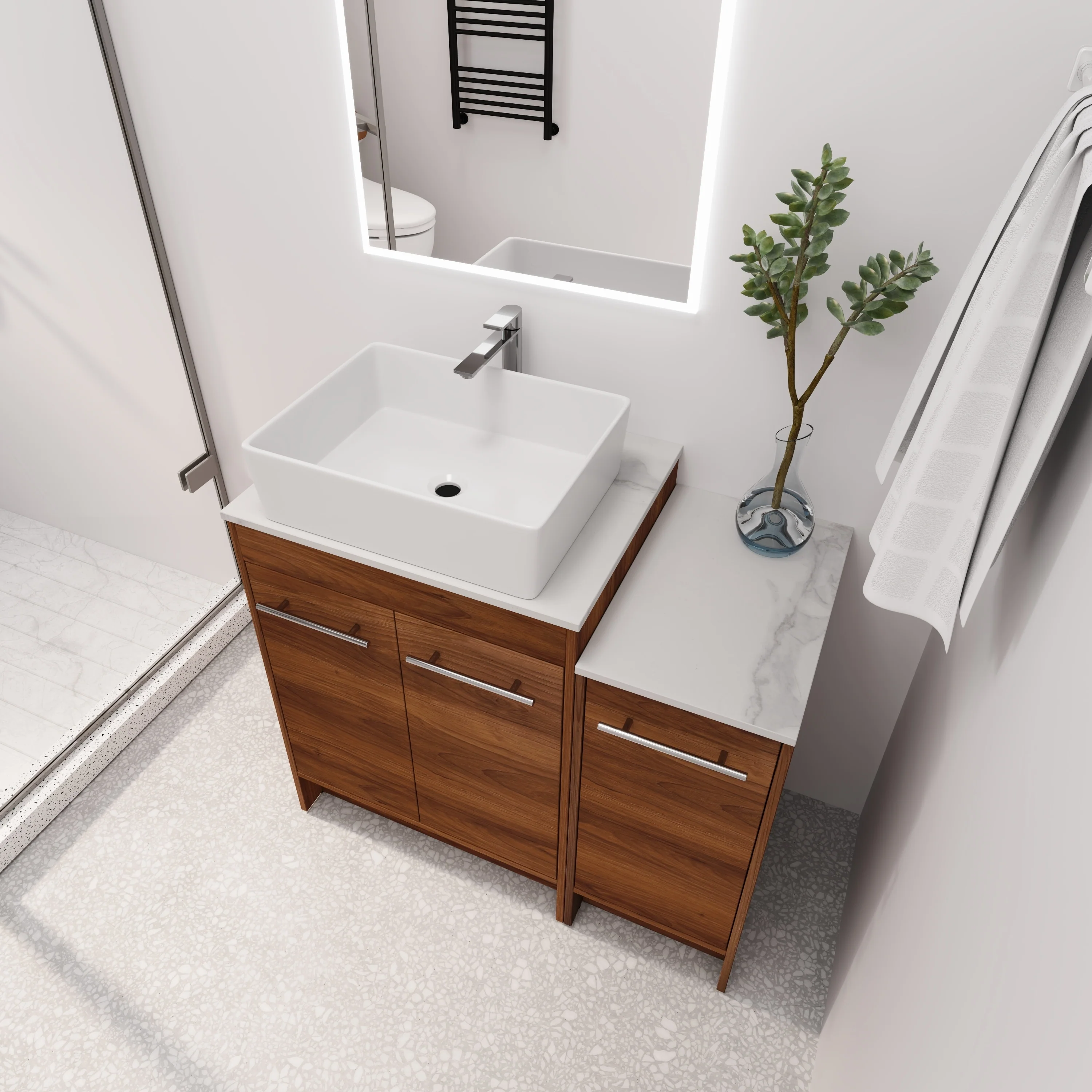 BNK 24/36/48/60 Inch Bathroom Vanity with Sink, Freestanding Bathroom Vanity with Soft Close Doors and Adjustable Shelf