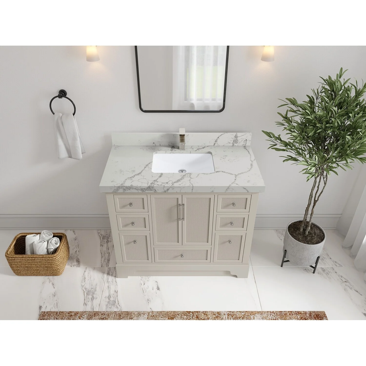 Willow Collections 42 in. W x 22 in. D Alys Single Sink Bathroom Vanity with Countertop