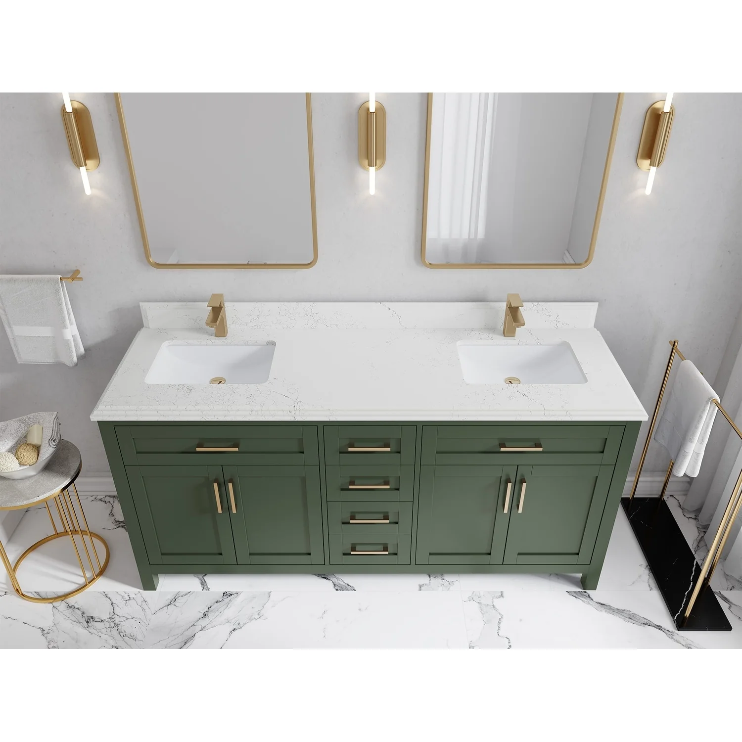 Willow Collections 72 in. W x 22 in. D Cambridge Double Sink Bathroom Vanity with Countertop