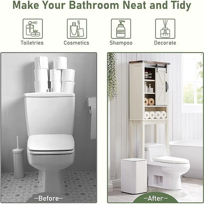 Farmhouse Over The Toilet Storage Cabinet, Cabinet Over Toilet