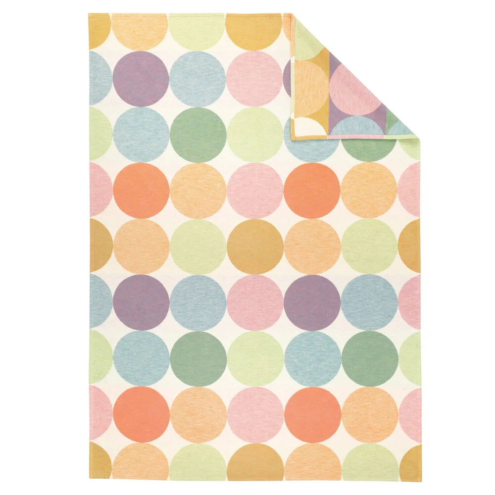 IBENA Cotton Pure Candy Colored Dots Jacquard Throw