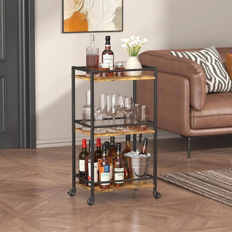 3 Tier Small Rolling Wine Cart - 16.22