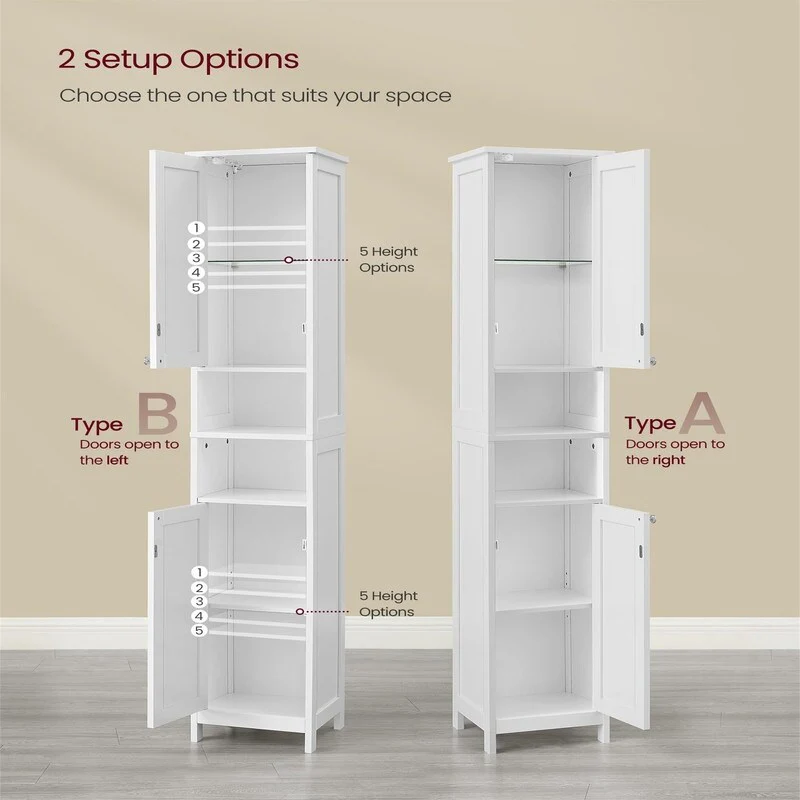 Tall Bathroom Cabinet with Lights - 11.8