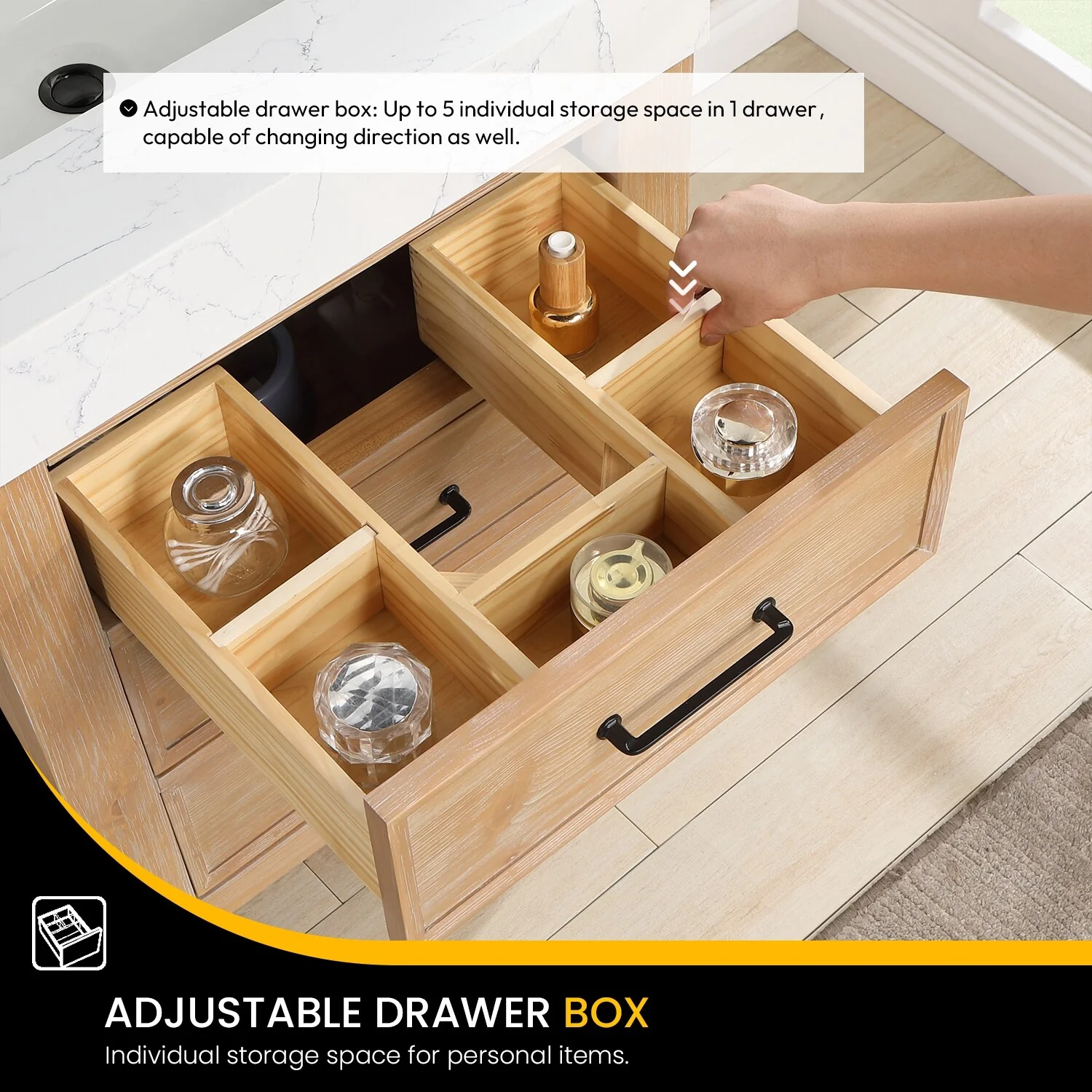 Leon 24 in. Single Bathroom Vanity with Composite Stone Top