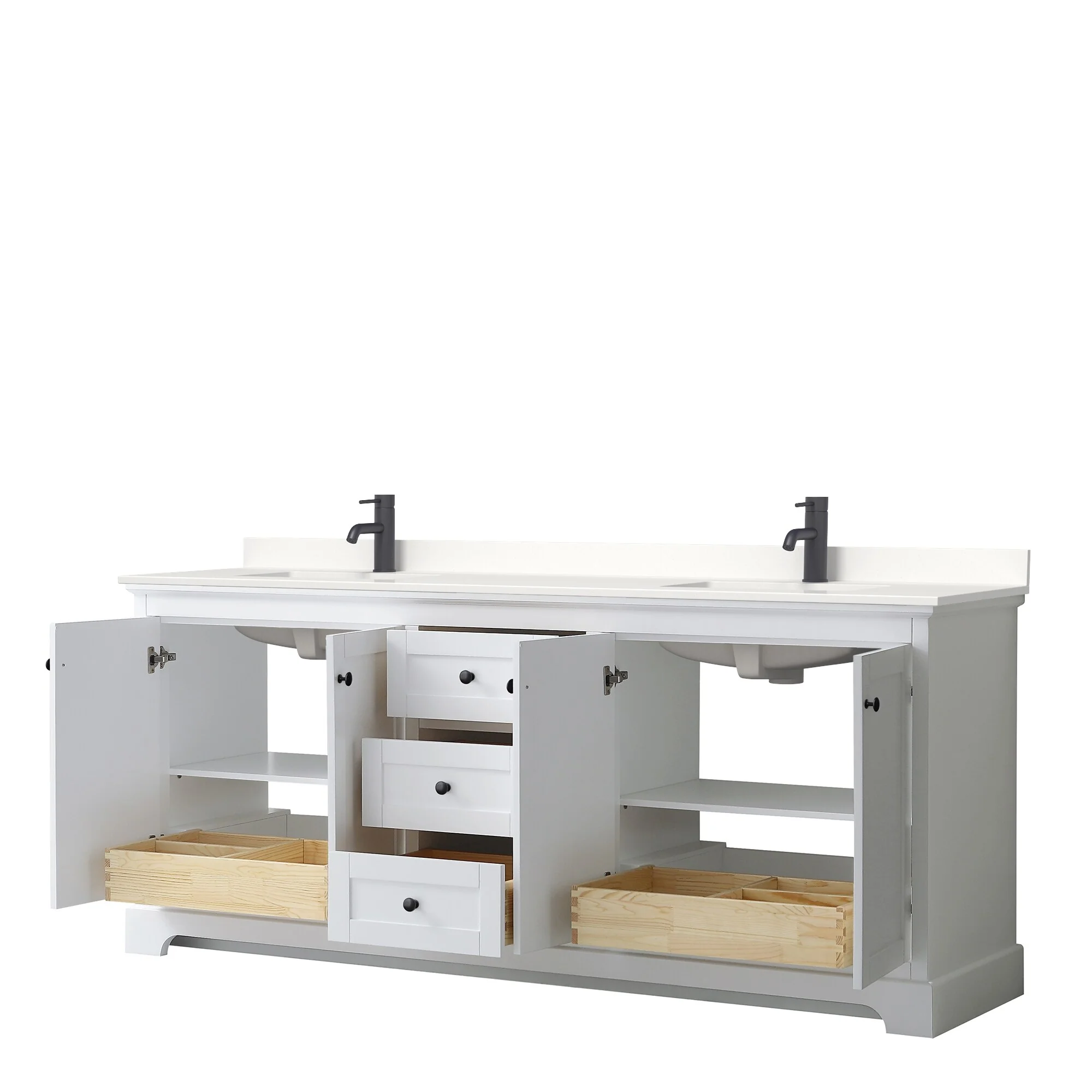 Avery 80-inch Double Vanity, Quartz Top