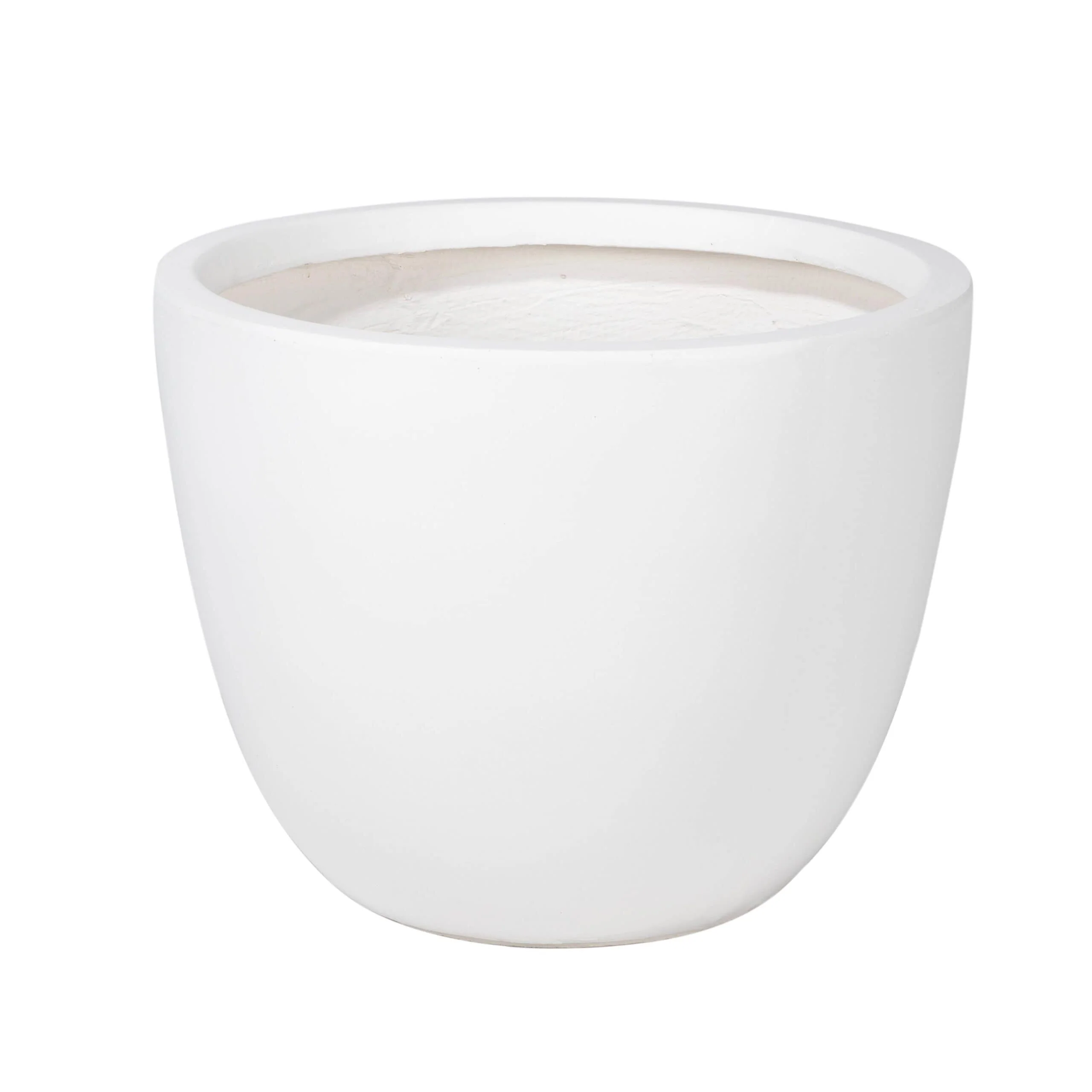 Dahlia Modern Round Planter Pot with Drainage, Stylish Fiberstone & MGO Clay for Indoor & Outdoor, Patio Yard Decor