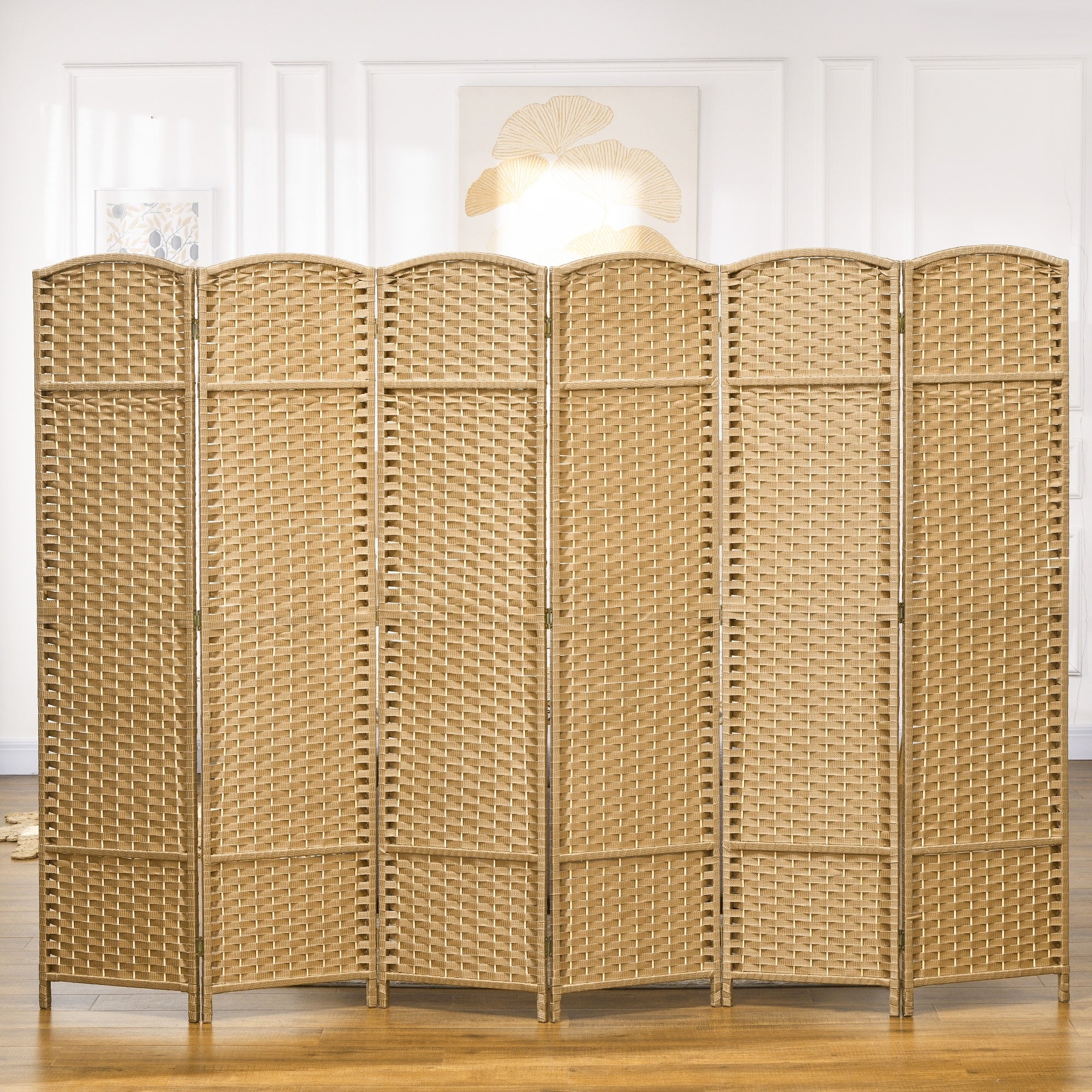 HOMCOM Room Divider, 6 Panel Folding Privacy Screen, 5.6' Tall Freestanding Wall Partition