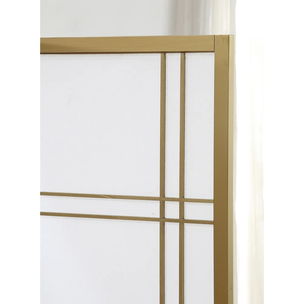 Roundhill Furniture Seto White Wood and Paper 4-panel Room Divider Screen