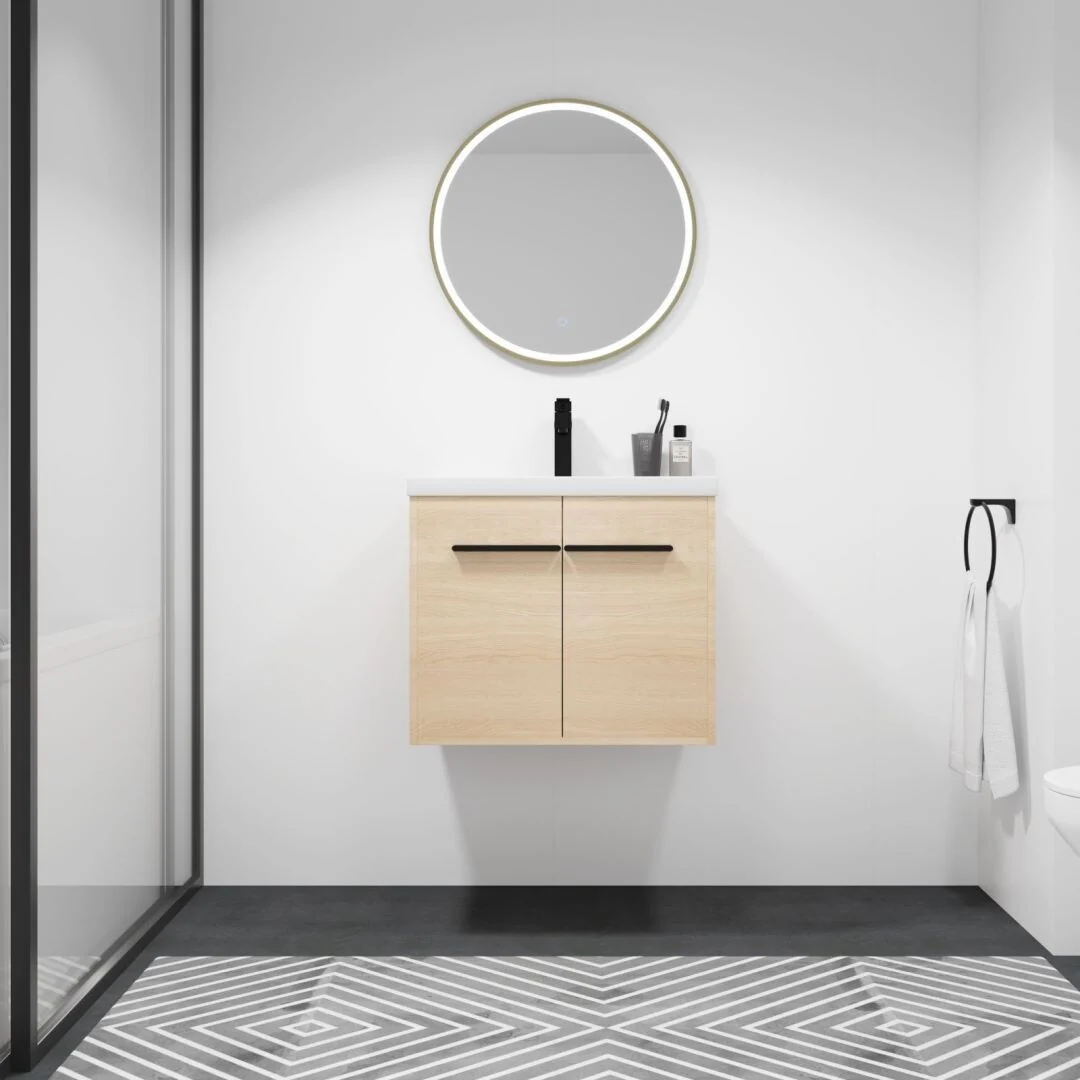 24-inch Bathroom Vanity with resin Countertop Sink 2 Doors Bathroom Cabinet Set