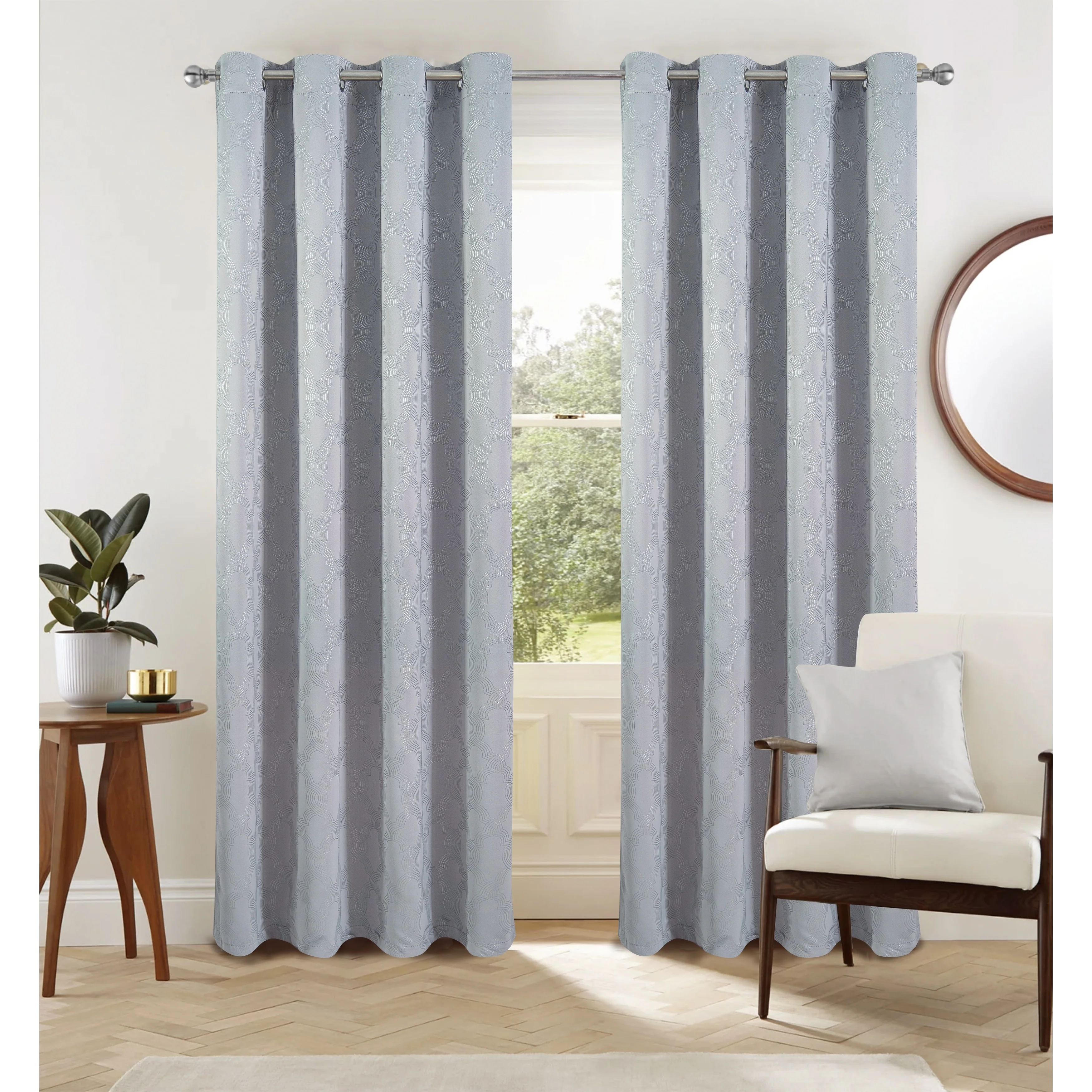 Jansen Geometric Blackout Window Curtain Panel 90 inches