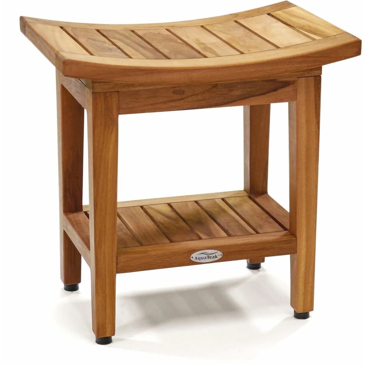 Patented Maluku Teak Shower Bench with Shelf