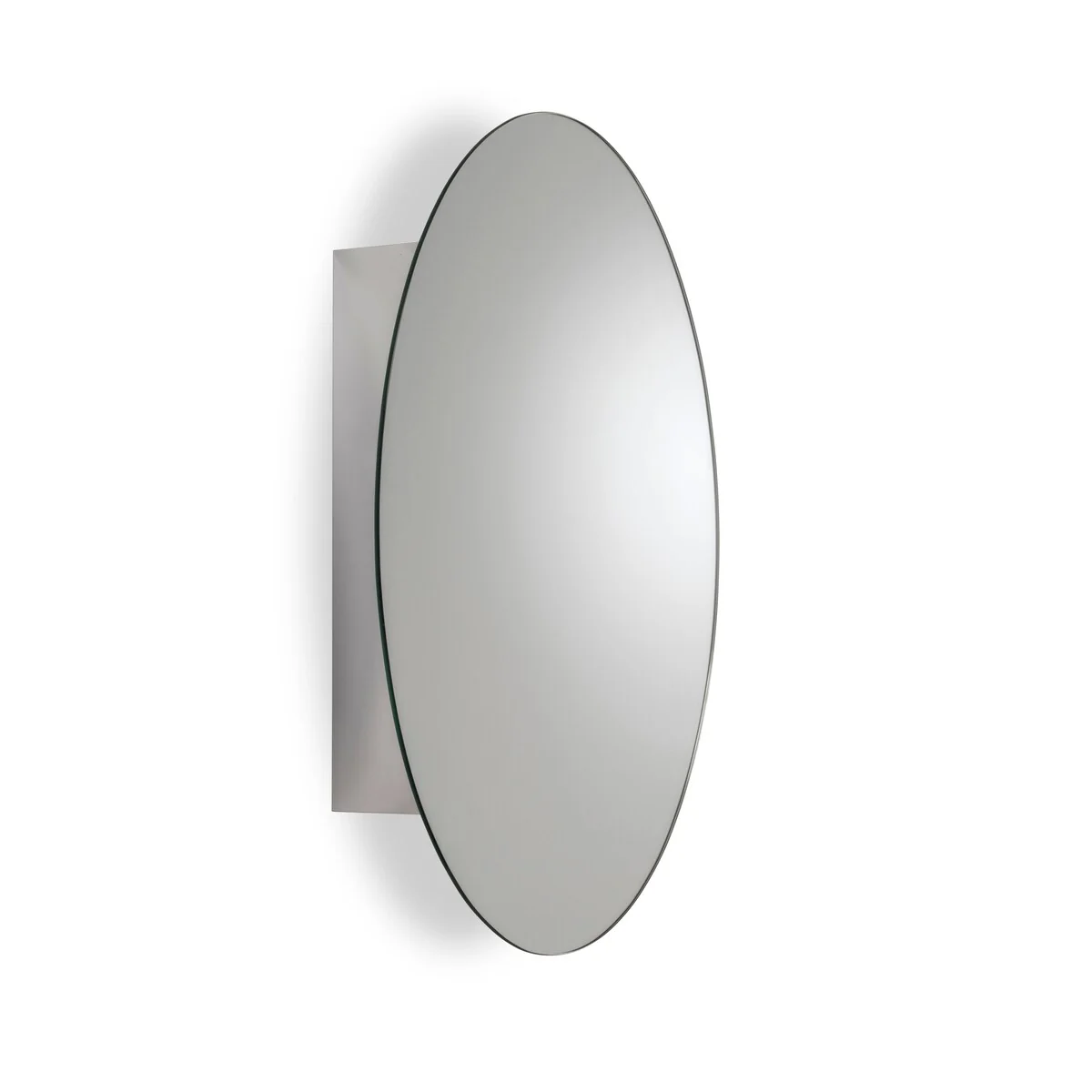 Croydex Surface Mount Tay Oval Stainless Steel Mirror Medicine Cabinet - 18