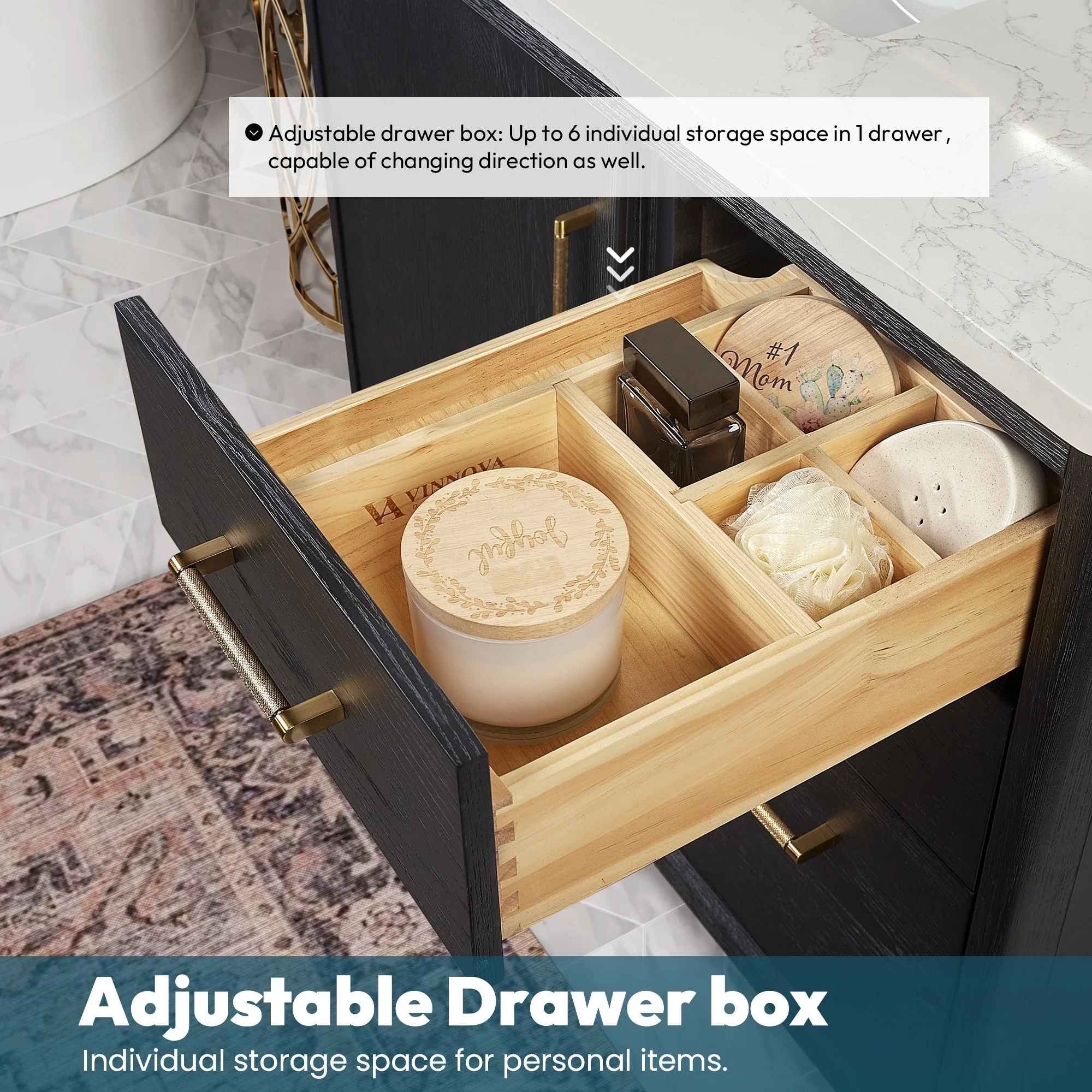 Gara Single Bath Vanity with Composite Stone Top and Mirror