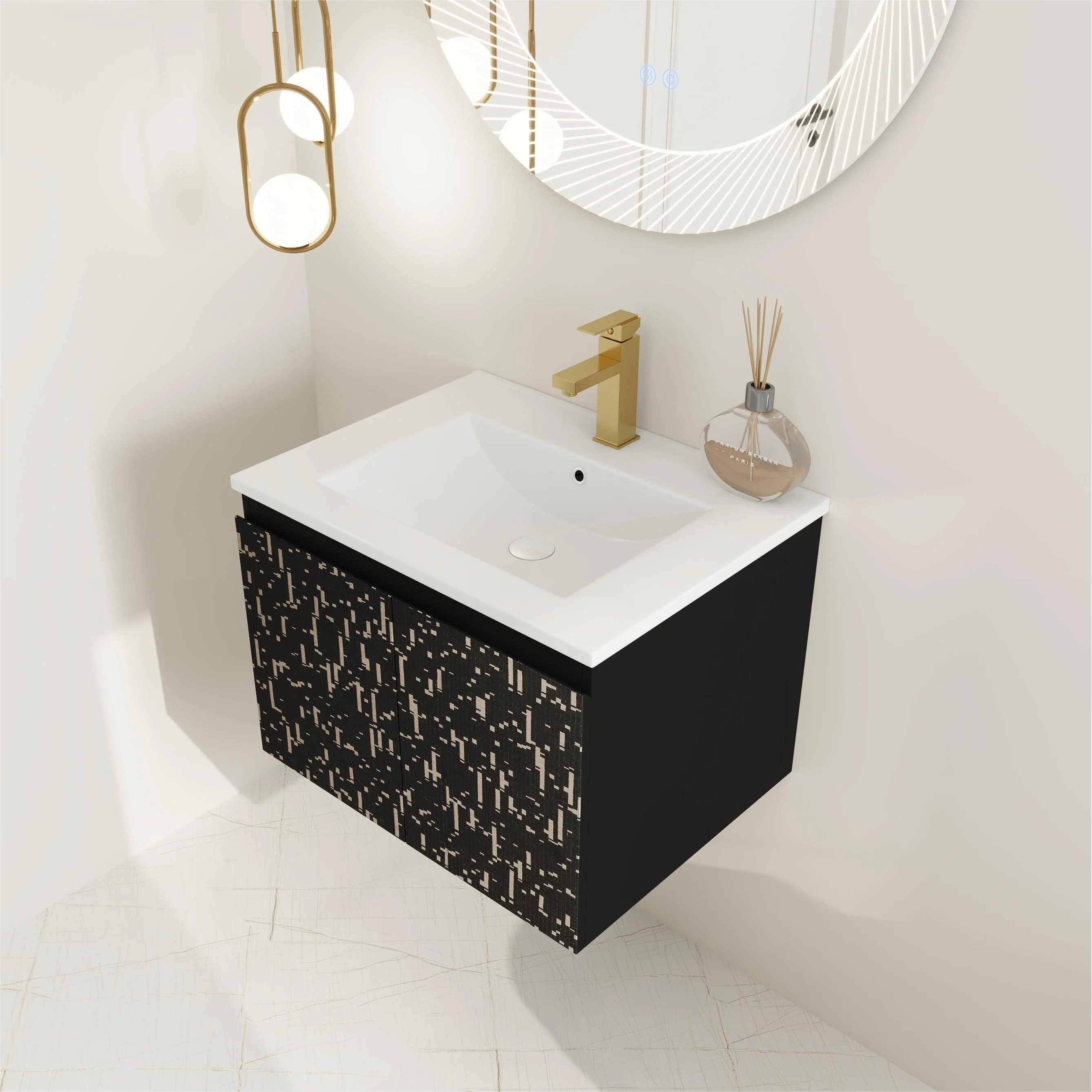 BNK 24/30/48 Inch Double Sink Bathroom Vanity with Soft Close Door