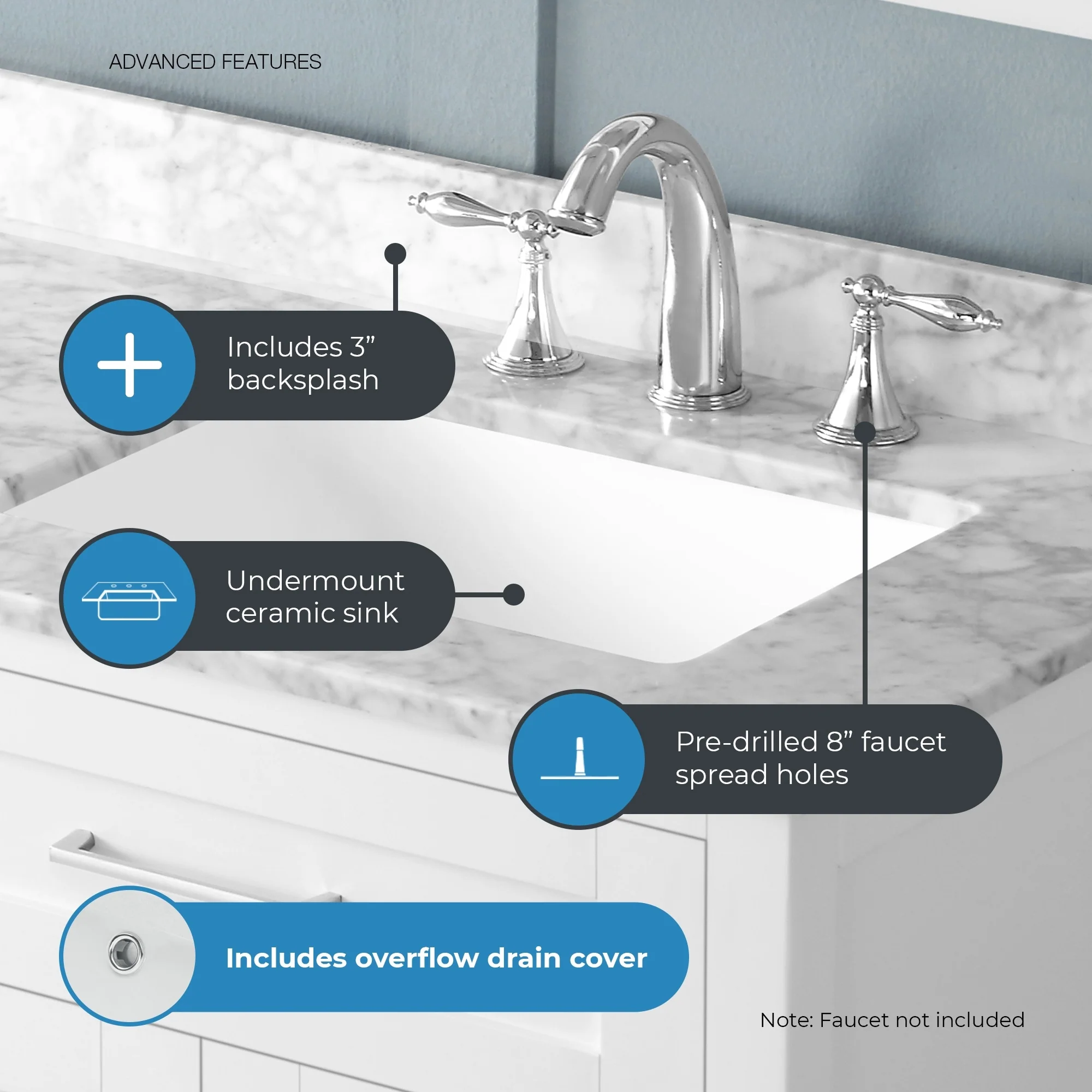 OVE Decors Tahoe 72 White Vanity