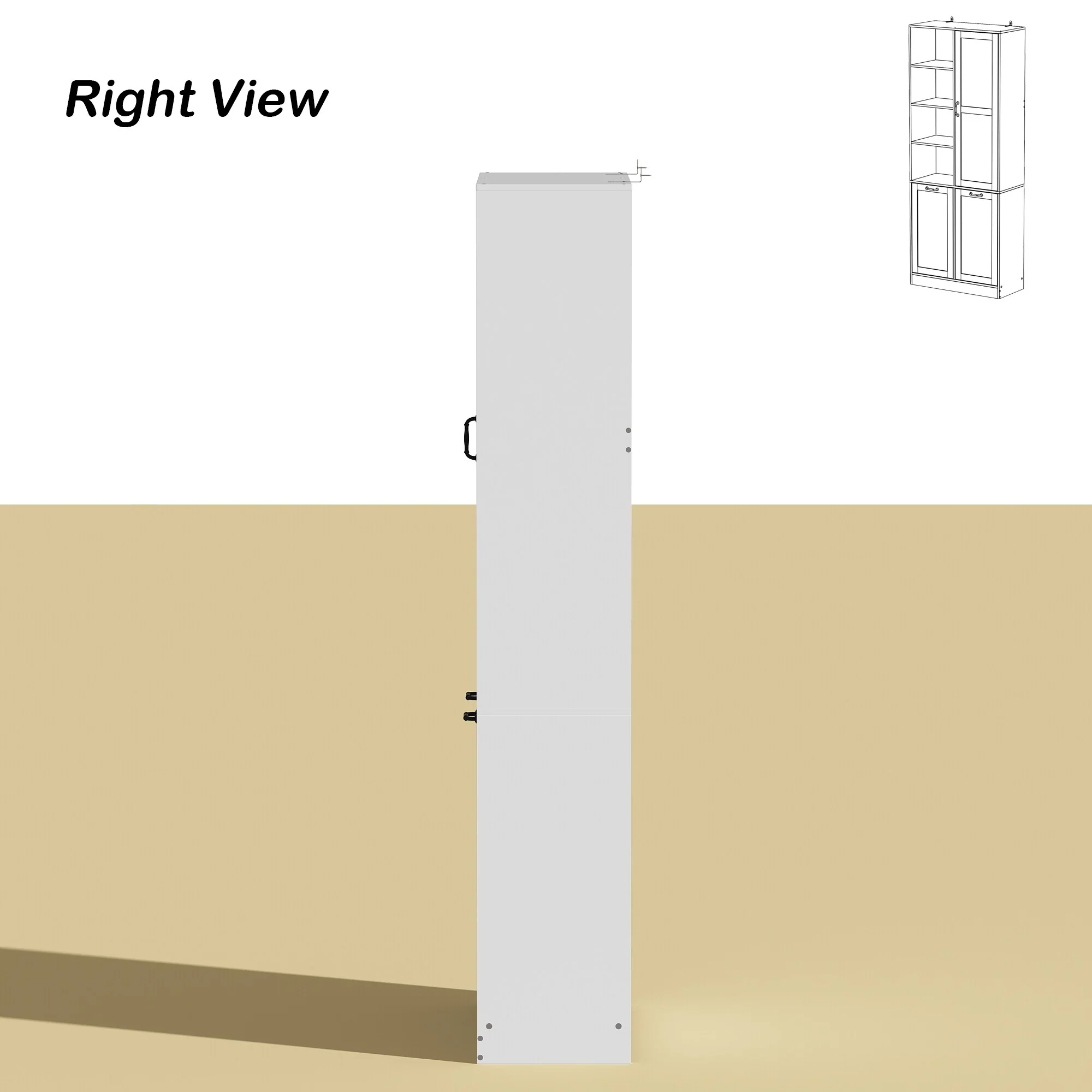 Sleek White Laundry Bathroom Cabinet with Unique Rotating Drawers