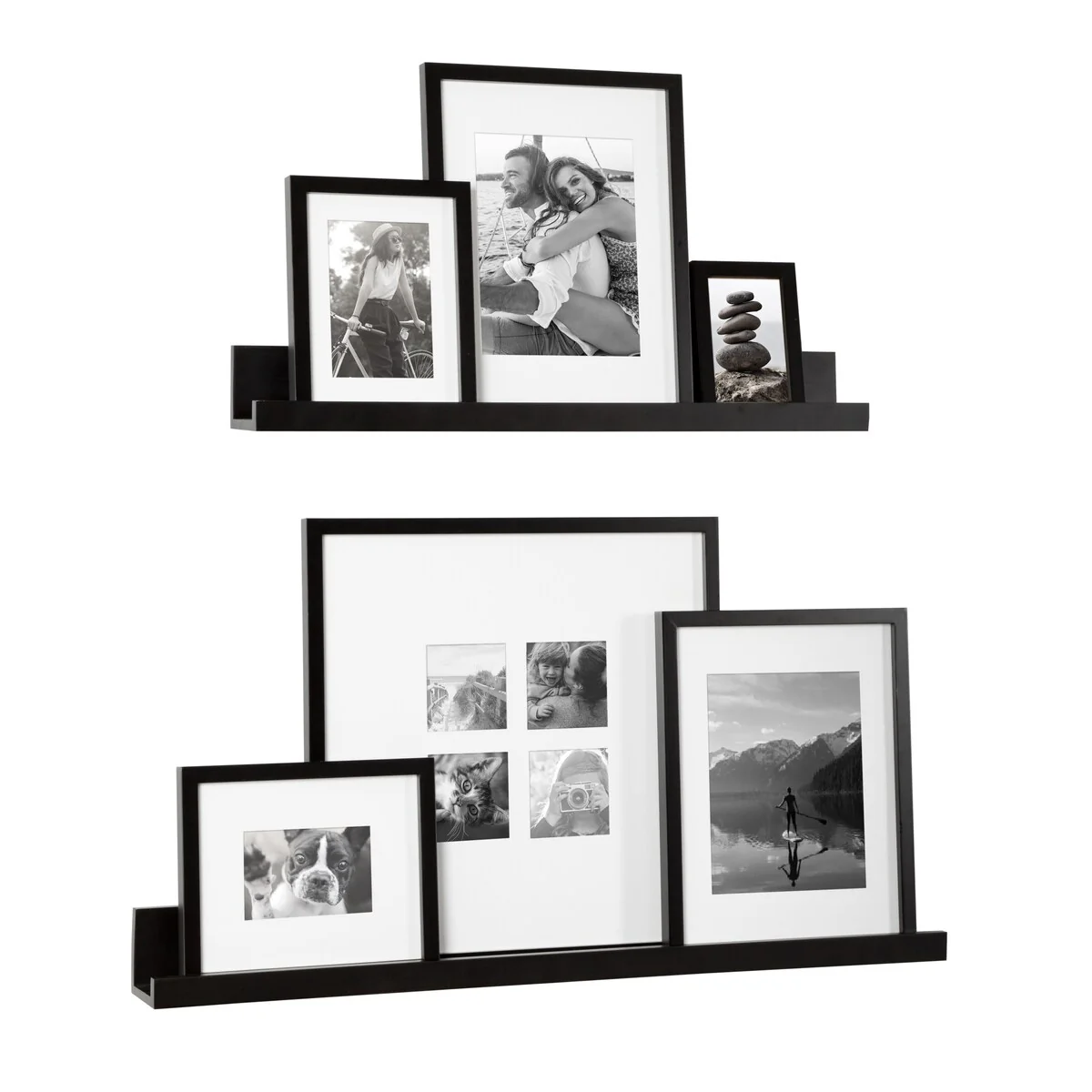 Kate and Laurel Gallery Wall Shelves with Frames Set