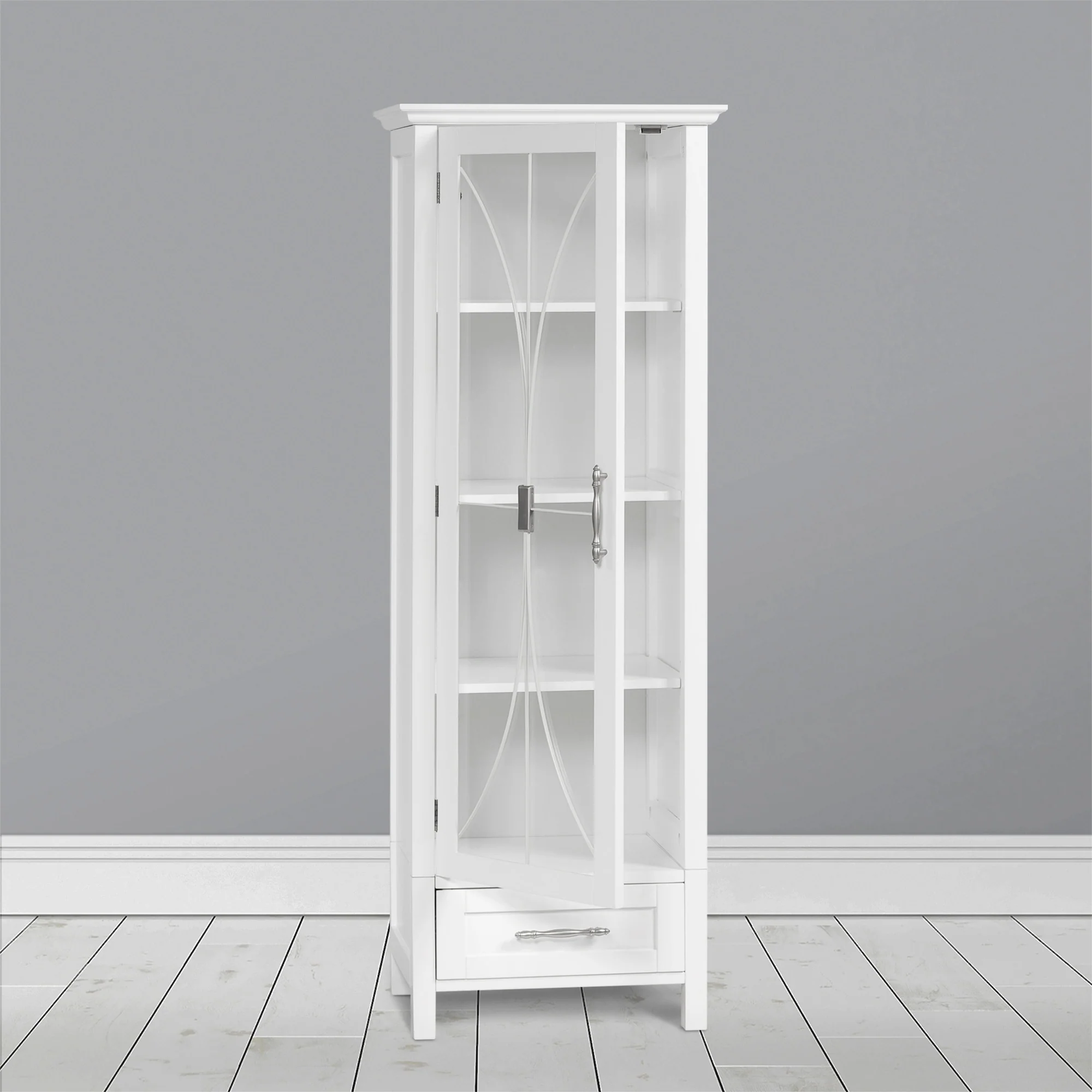 Teamson Home Delaney Freestanding Linen Cabinet with Drawer