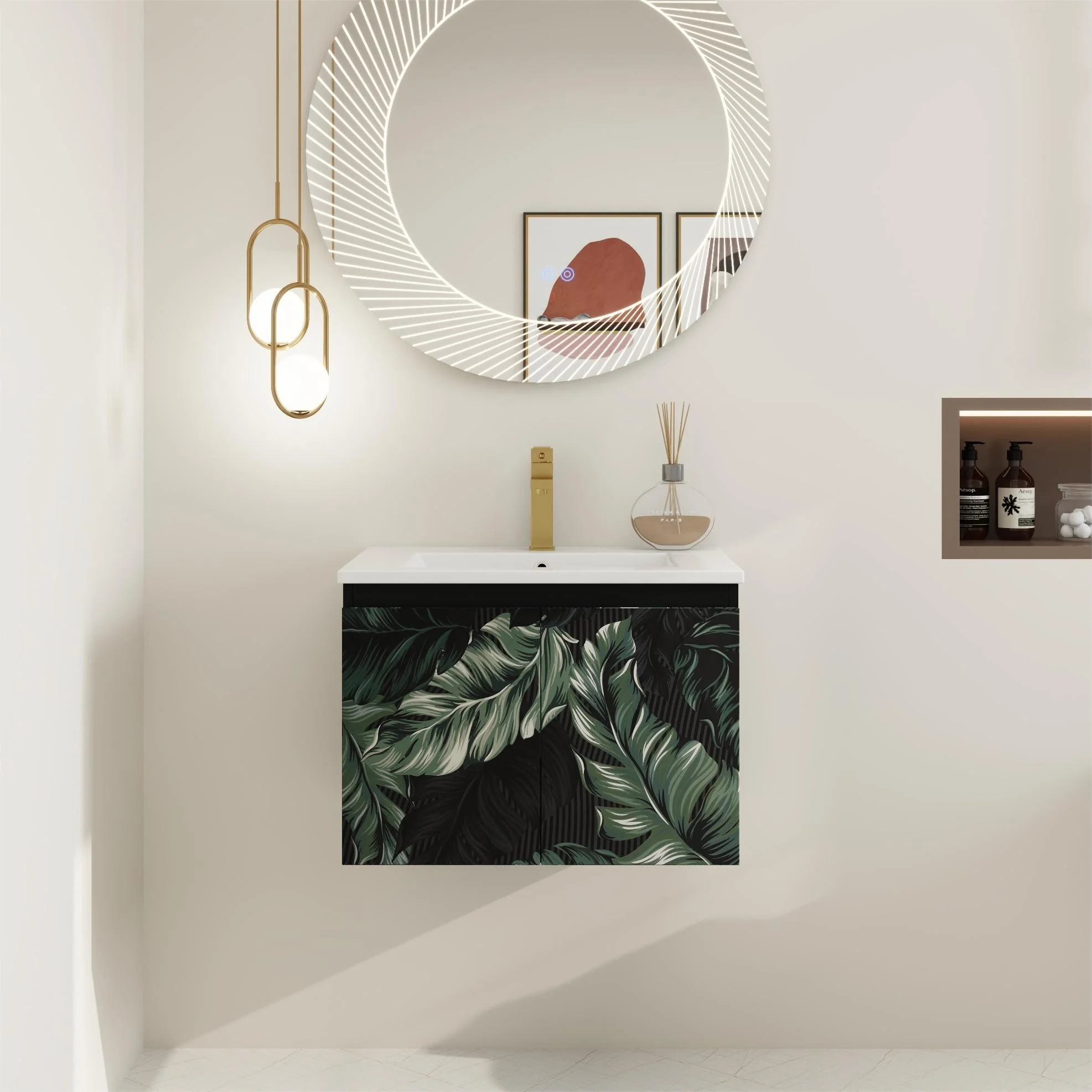 BNK 24/30/48 Inch Double Sink Bathroom Vanity with Soft Close Door