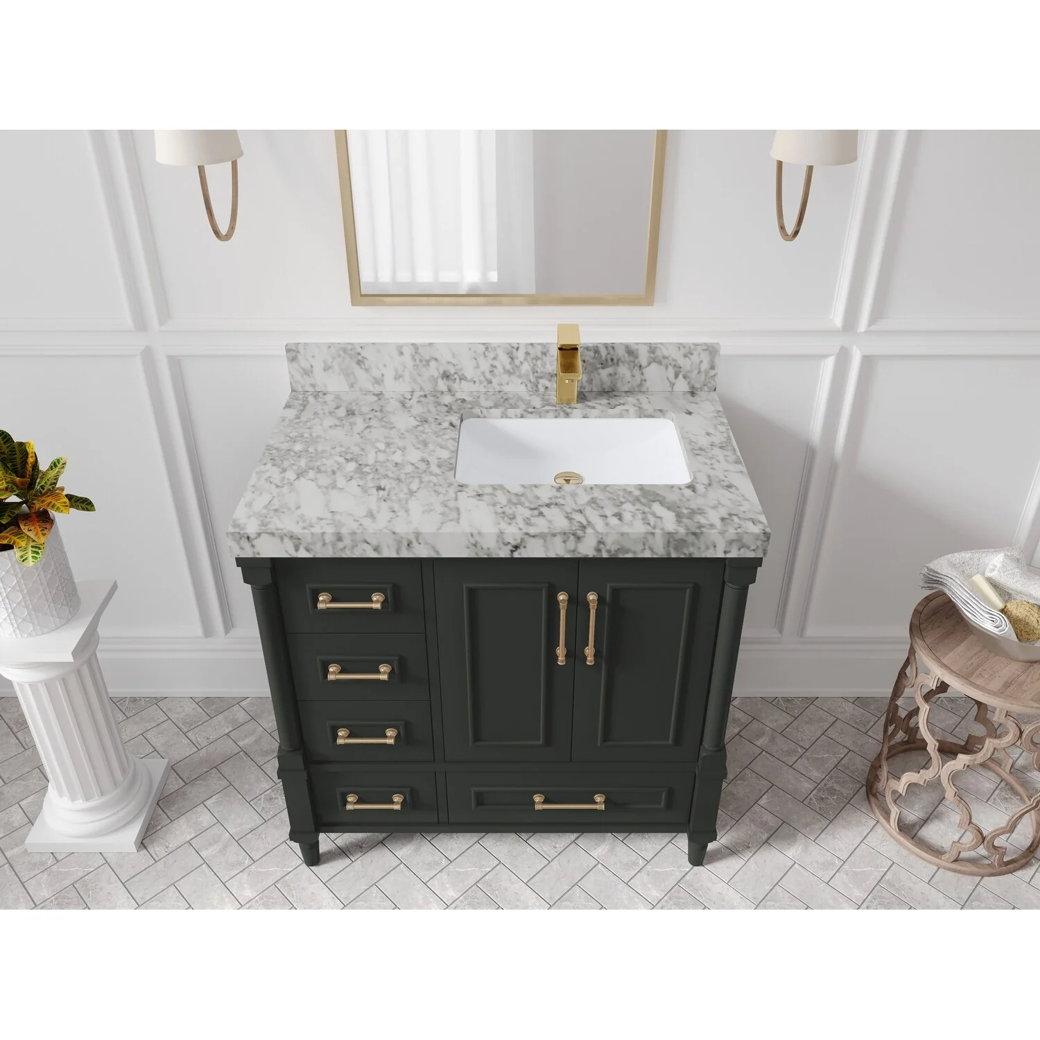 Willow Collections 36 in. W x 22 in. D Aberdeen Right Offset Sink Bathroom Vanity with Countertop