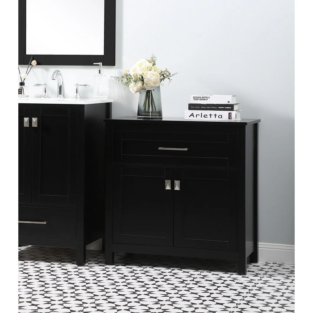 Indigo Home 30 Inch Bathroom Storage Freestanding Cabinet - 30 x 16