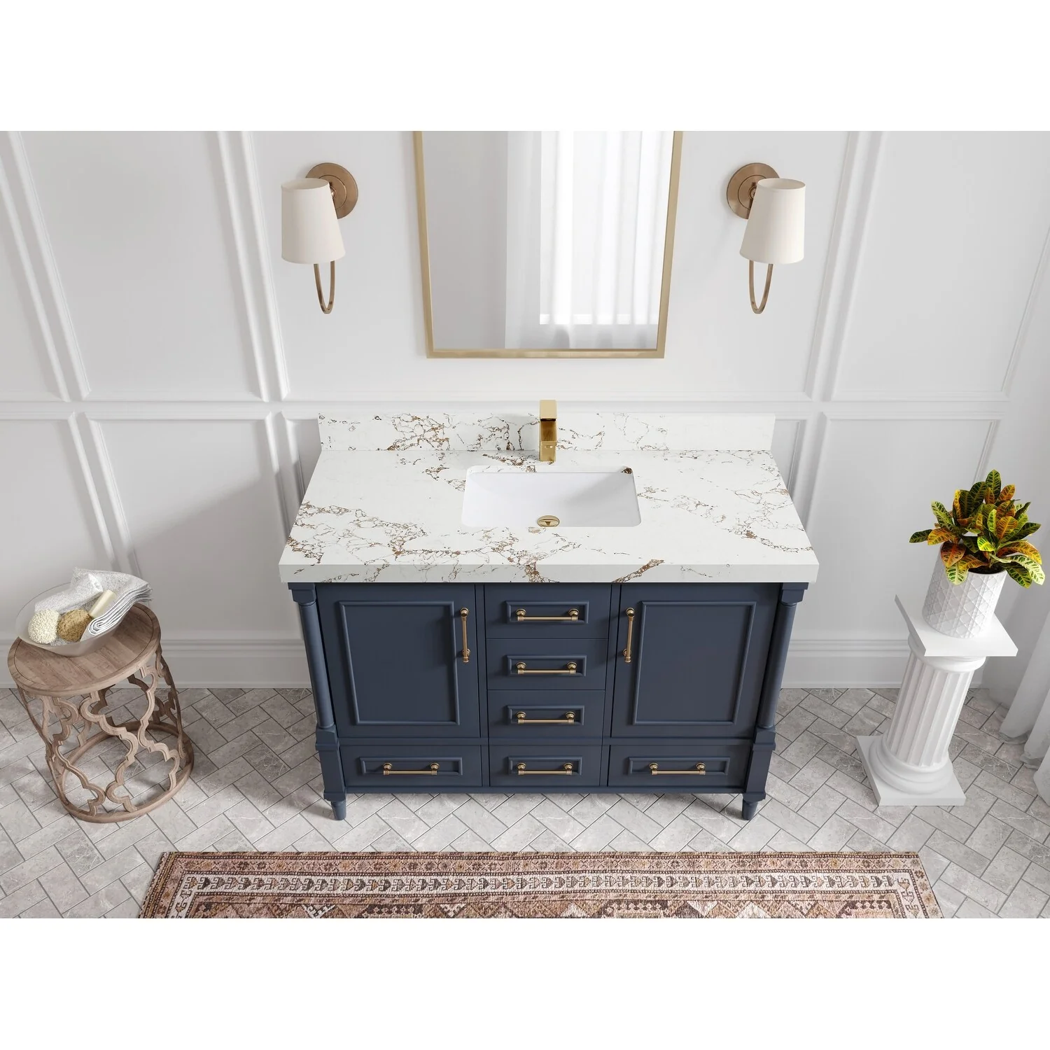 Willow Collections 48 in. W x 22 in. D Aberdeen Single Bowl Sink Bathroom Vanity with Countertop