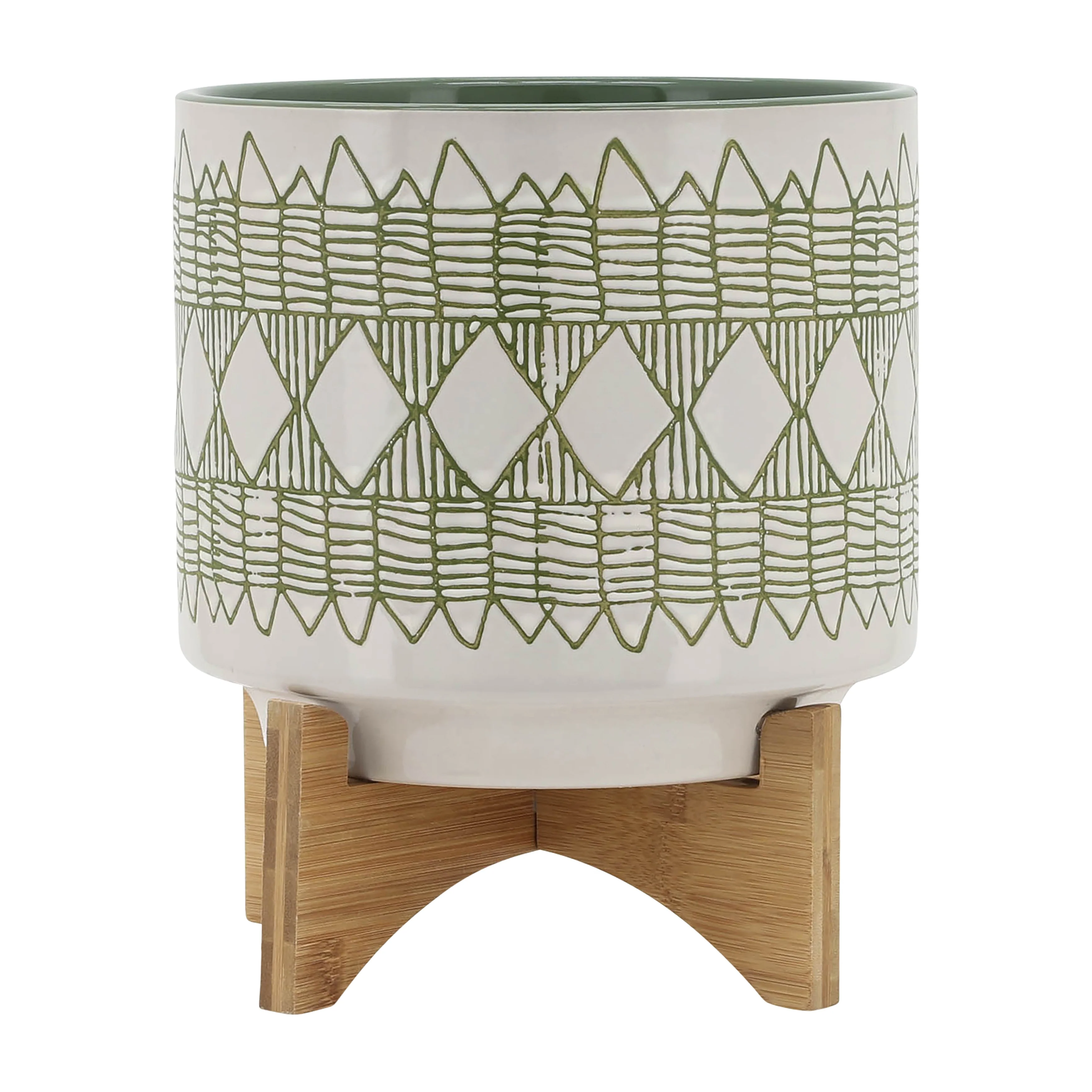 Sagebrook Home Abstract Ceramic Planter on Stand Indoor/Outdoor