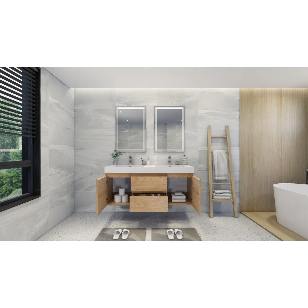 Baillie 60'' Wall-Mounted Vanity with Double Reinforced Acrylic Sink