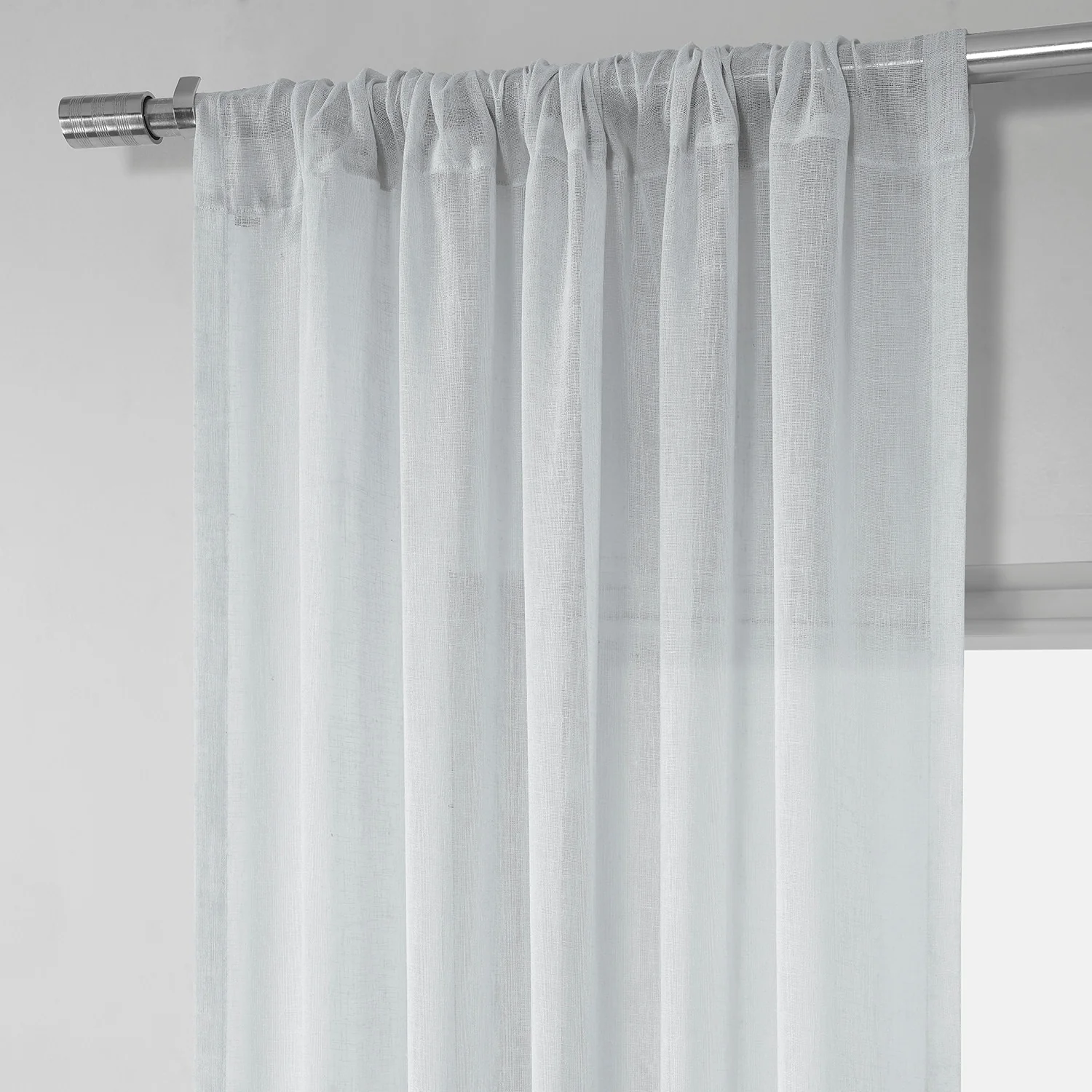 Exclusive Fabrics Solid Faux Linen Sheer Curtain (1 Panel)
