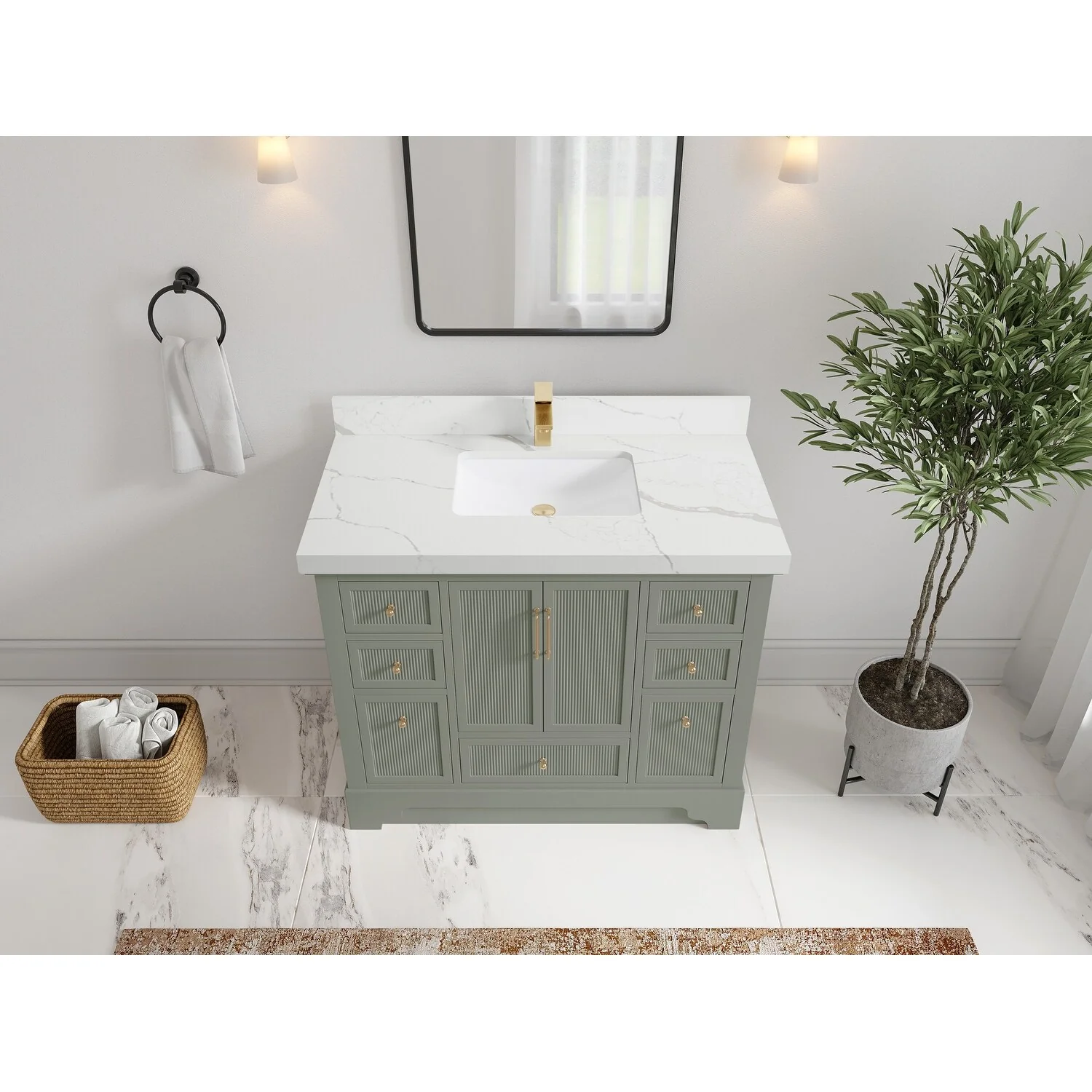 Willow Collections 42 in. W x 22 in. D Alys Single Sink Bathroom Vanity with Countertop