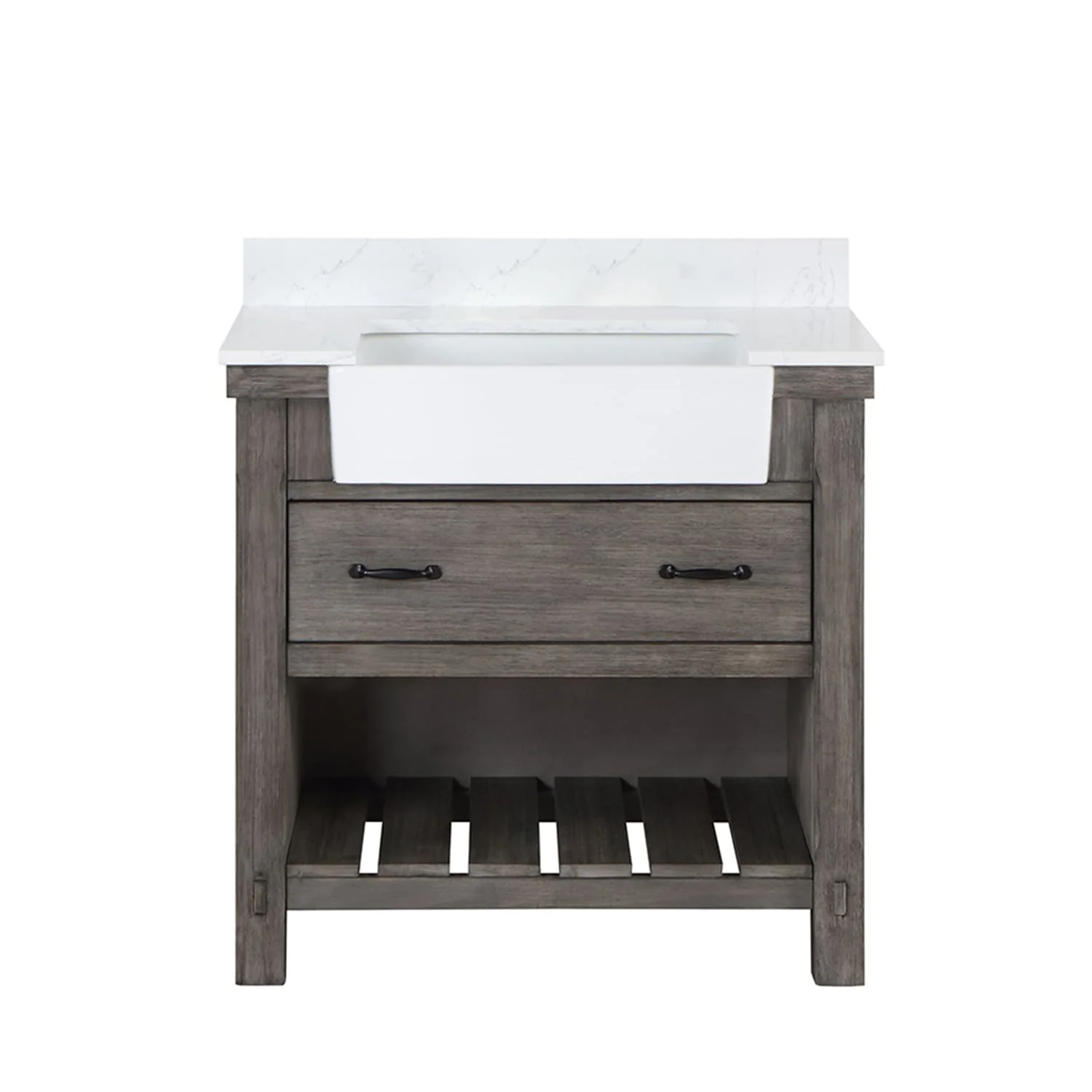 Villareal Bath Vanity with Composite Stone Top without Mirror