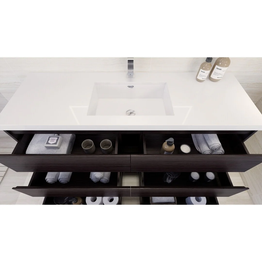 Aron 60'' Freestanding Vanity with Single Reinforced Acrylic Sink