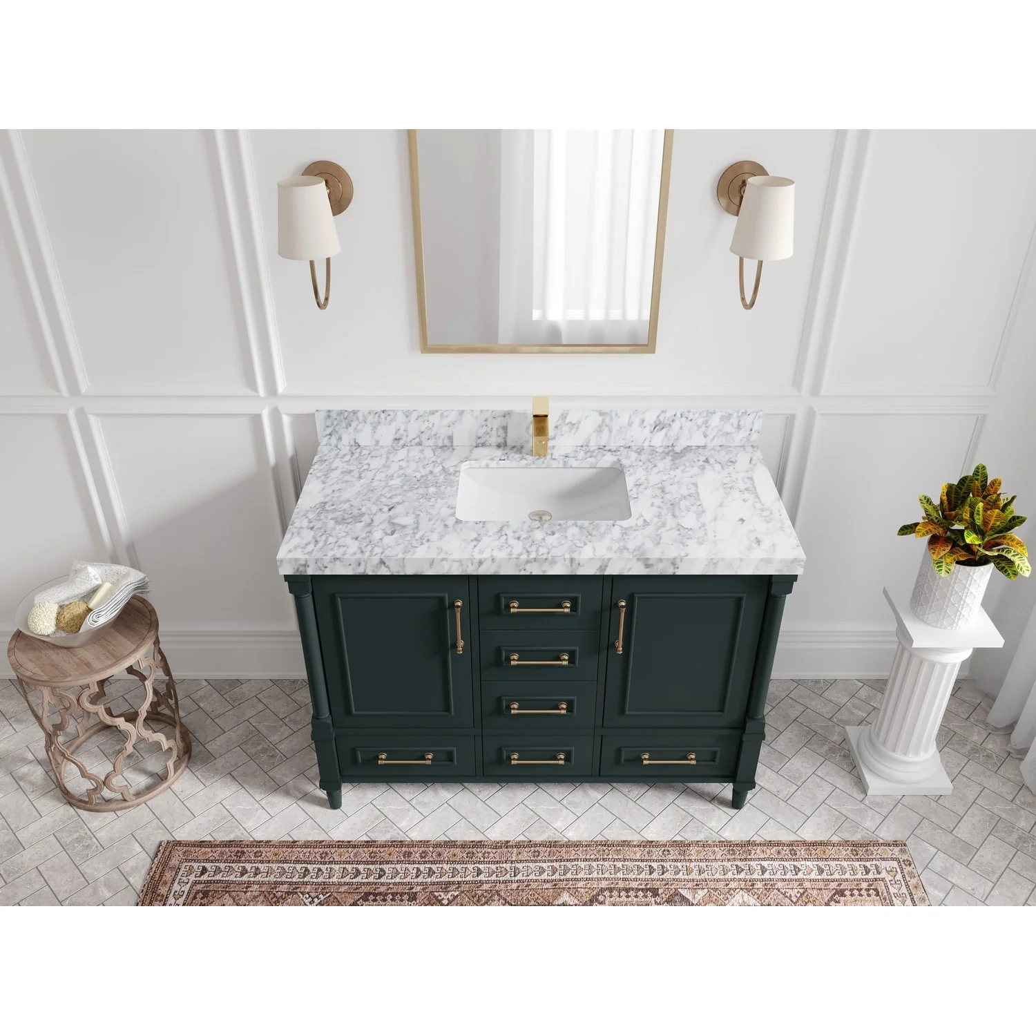 Willow Collections 48 in. W x 22 in. D Aberdeen Single Bowl Sink Bathroom Vanity with Countertop