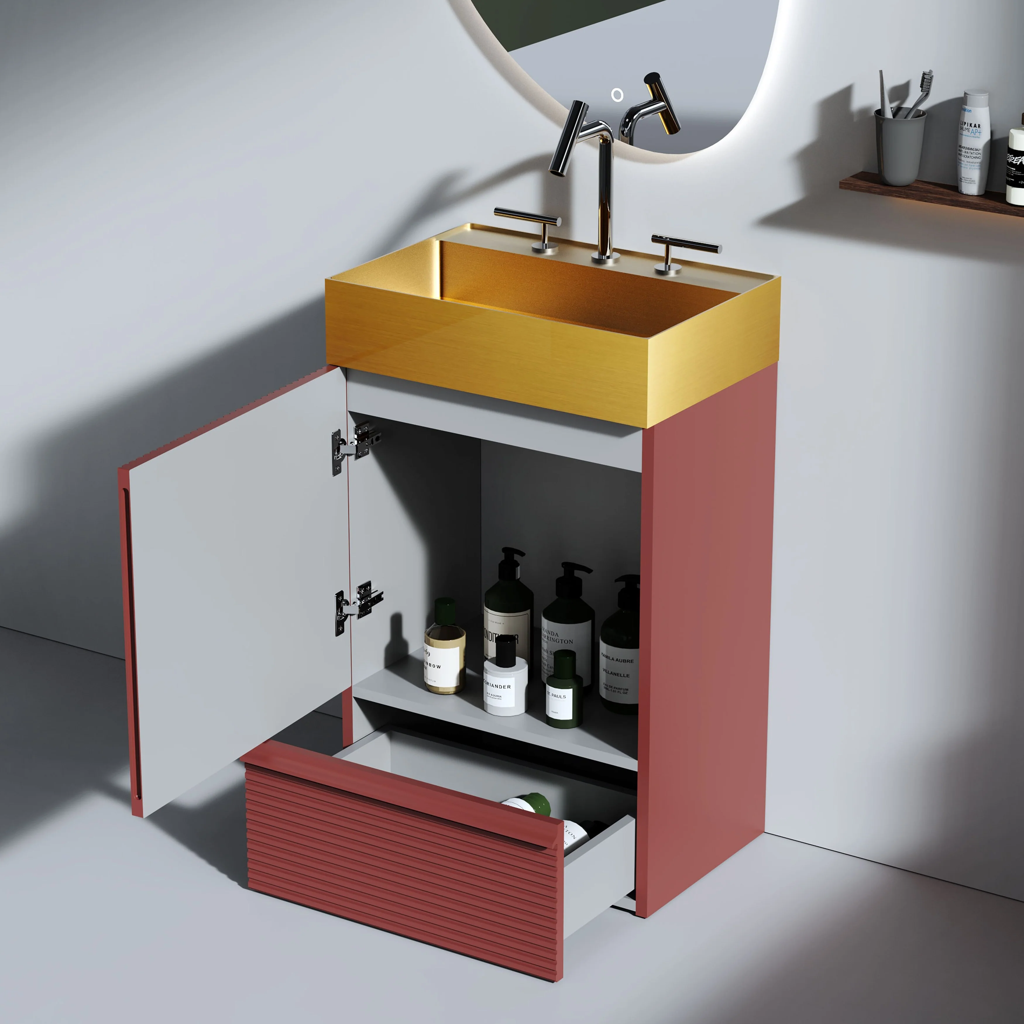 CITTANEO Gada Pro 20'' Modern Freestanding Bathroom Vanity with Sink and Integral Basin