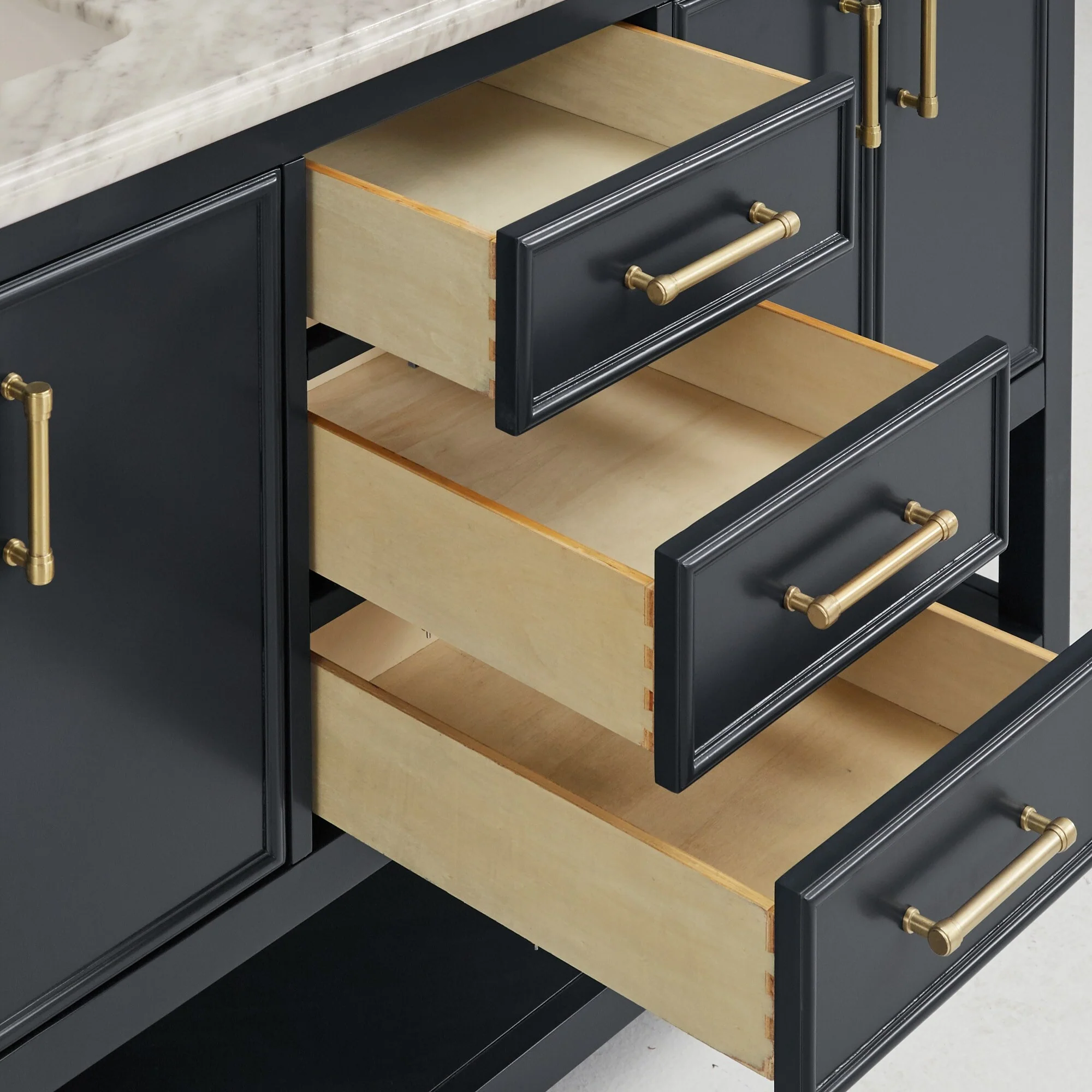 Lilleham Bathroom Sink Vanity with White Marble Veneer Stone Top by iNSPIRE Q Classic