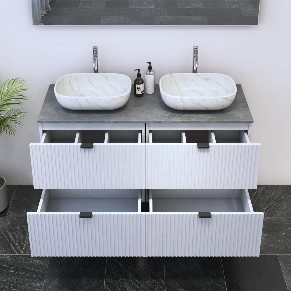 Nicole 4S 120 Double Sink Floating Bathroom Vanity (48