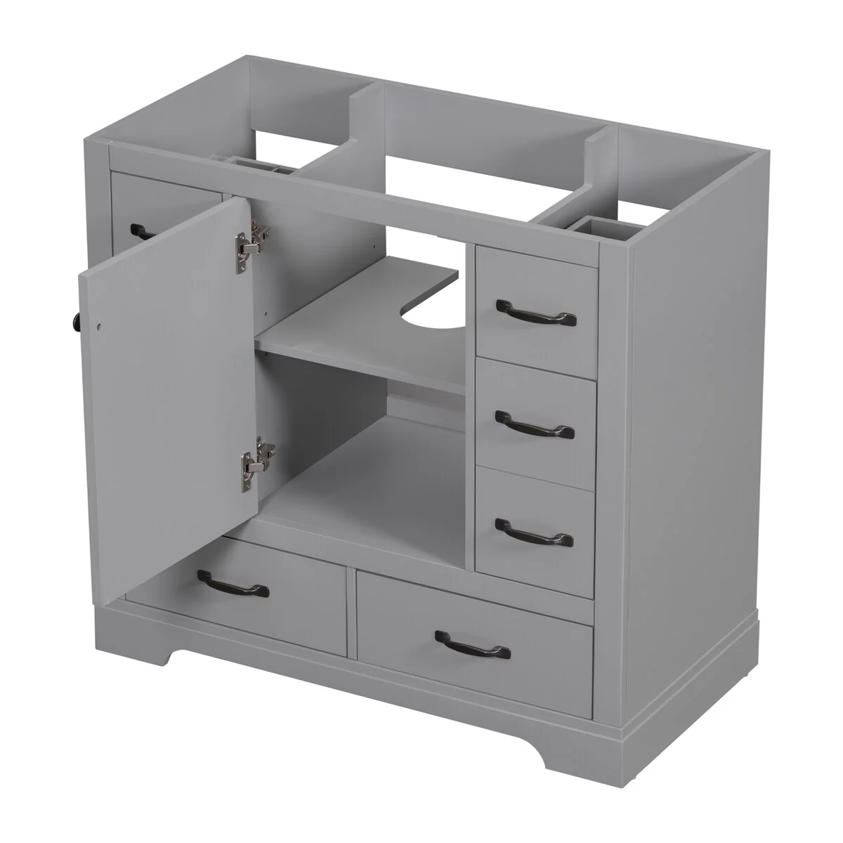 Bathroom Vanity Cabinet with Multi-Functional Drawer and Adjustable Shelf