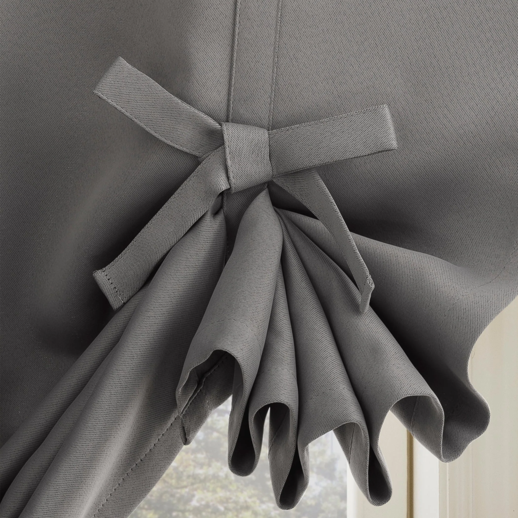 Sun Zero Greenwich Energy Saving Blackout Rod Pocket Window Tie-up Shade
