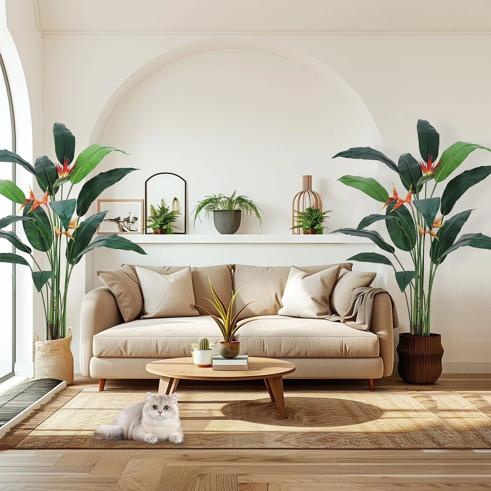 1/2 packArtificial Bird of Paradise Plant 6/7FT(72in) Fake Palm Tree