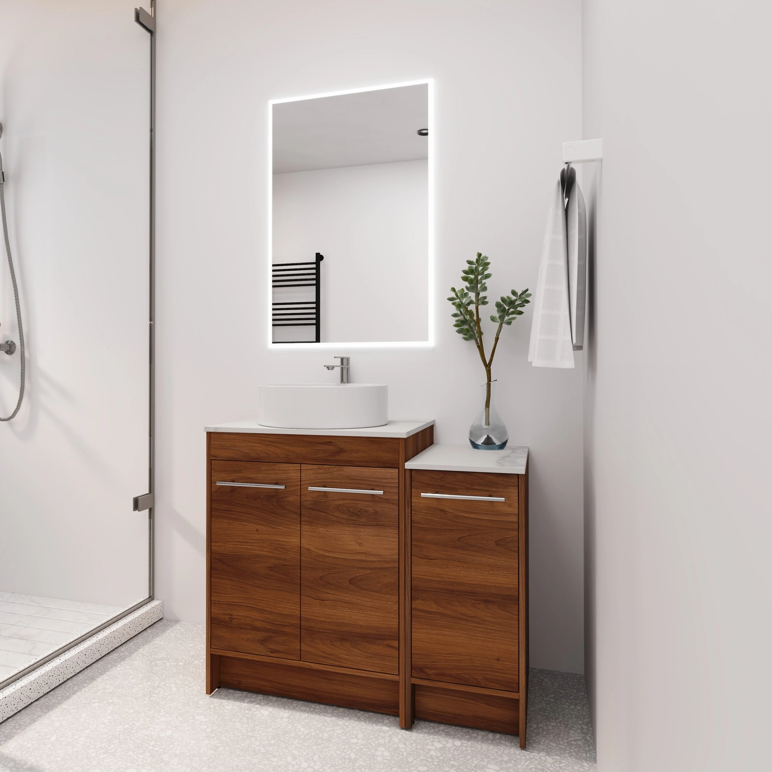 BNK 24/36/48/60 Inch Bathroom Vanity with Sink, Freestanding Bathroom Vanity with Soft Close Doors and Adjustable Shelf