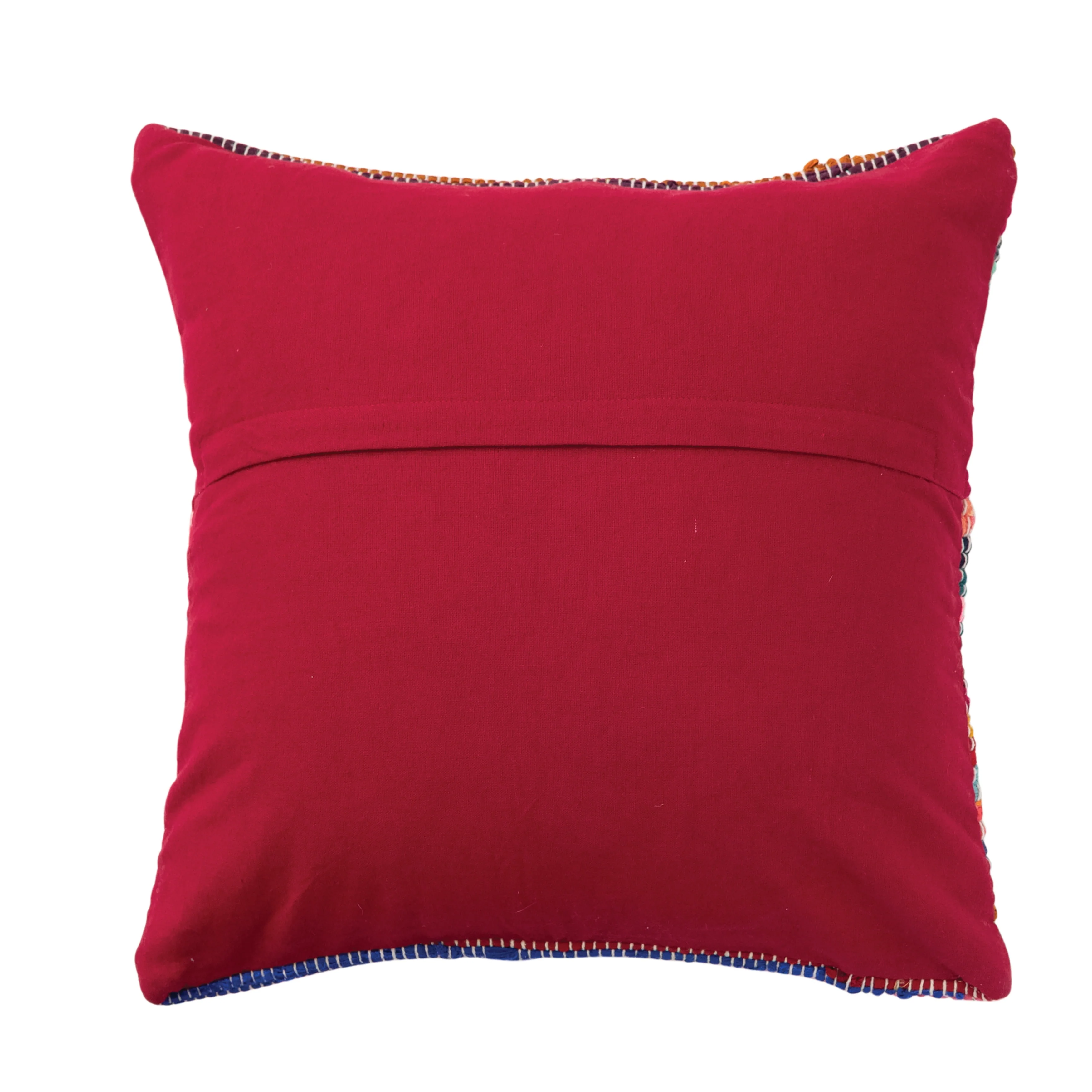 Striped Cotton Chindi Throw Pillow Cover
