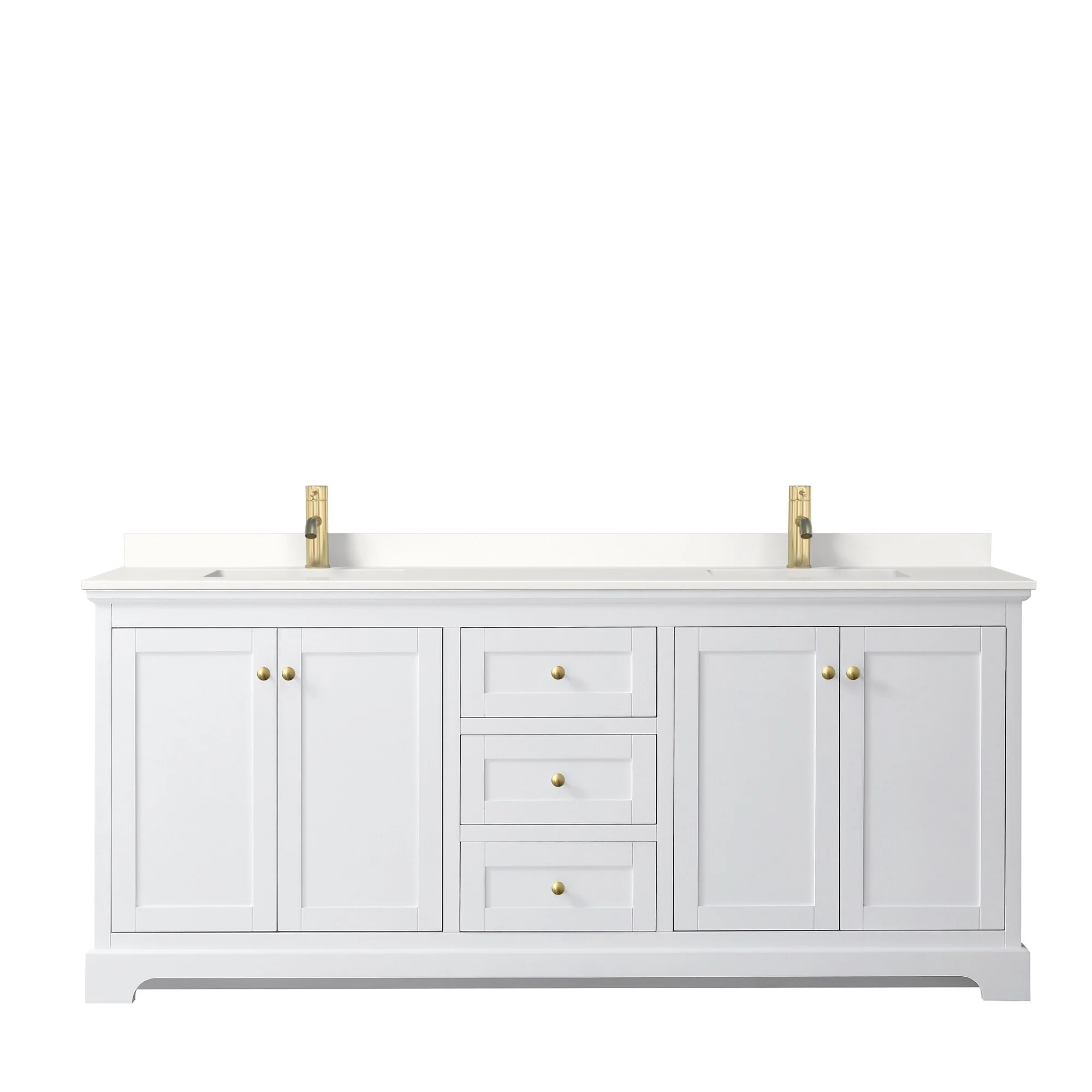 Avery 80-inch Double Vanity, Quartz Top