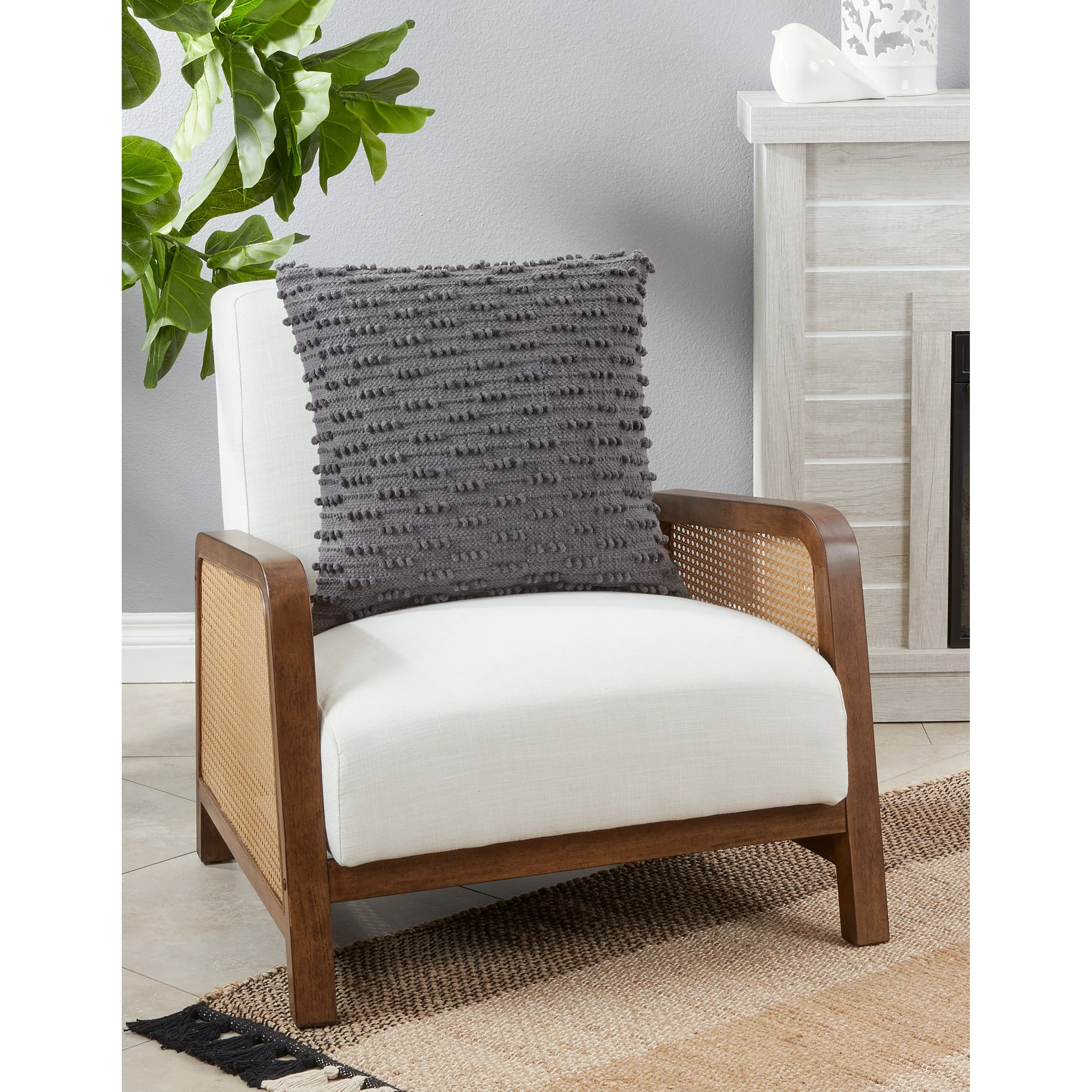 Nubby Design Down Filled Throw Pillow