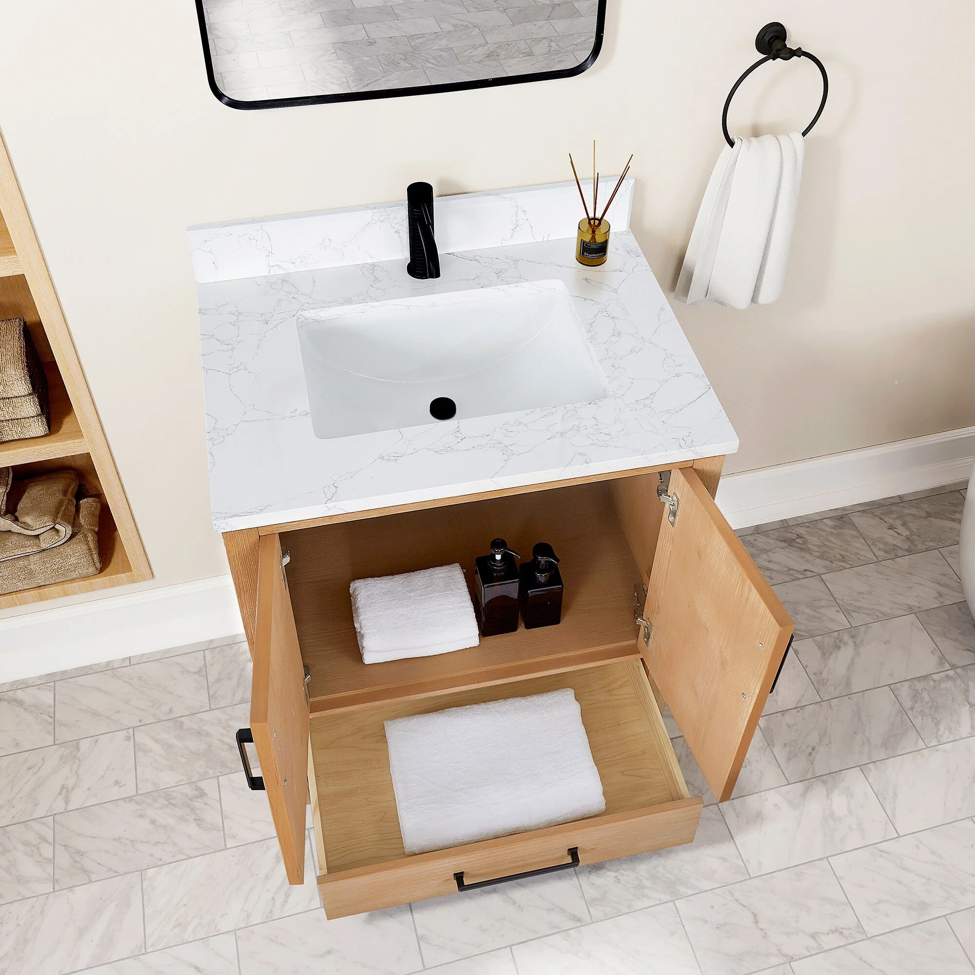 Shannon Bath Vanity with Composite Stone Countertop without Mirror