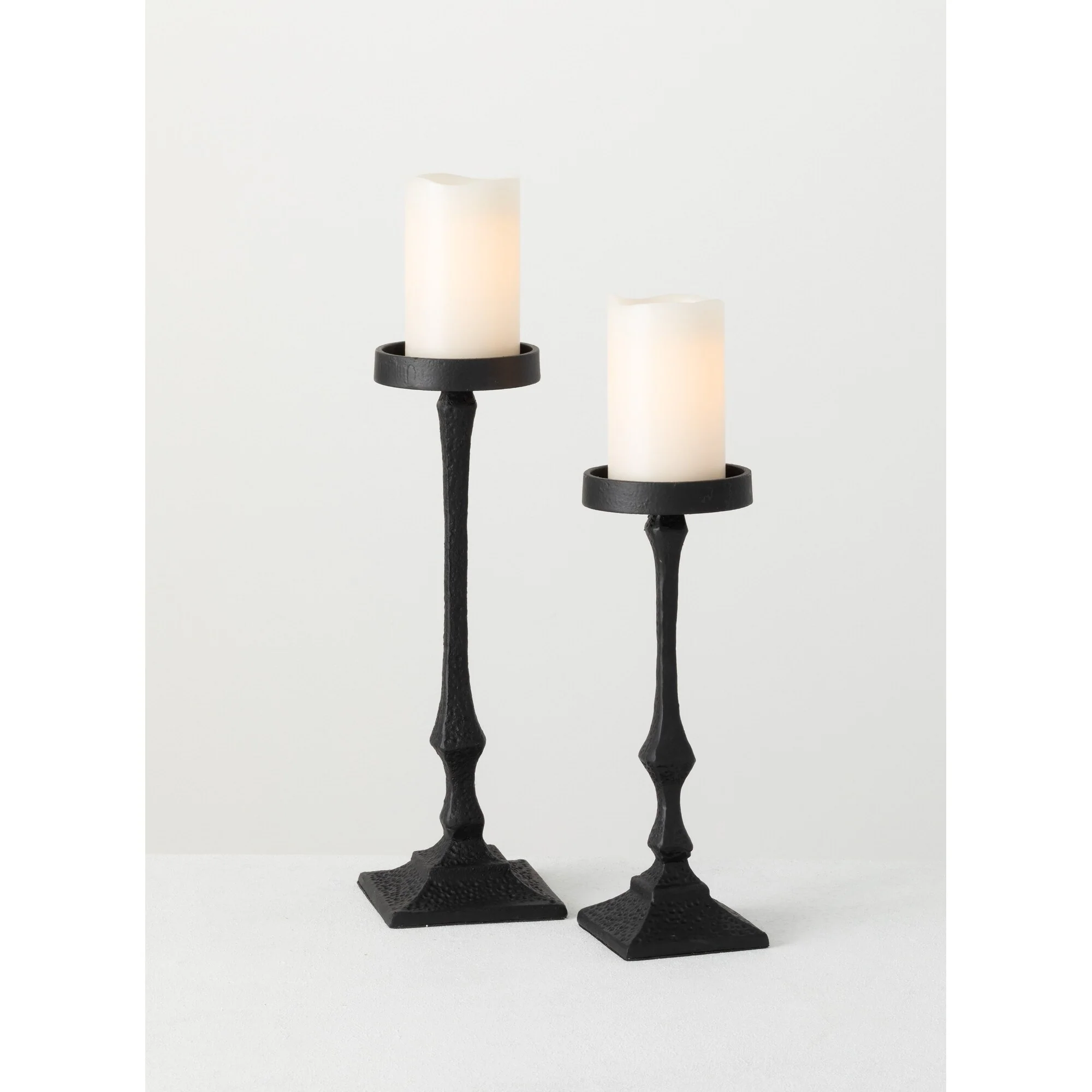 Sullivans Set Of 2 Pillar Iron Candle Holders 14.5