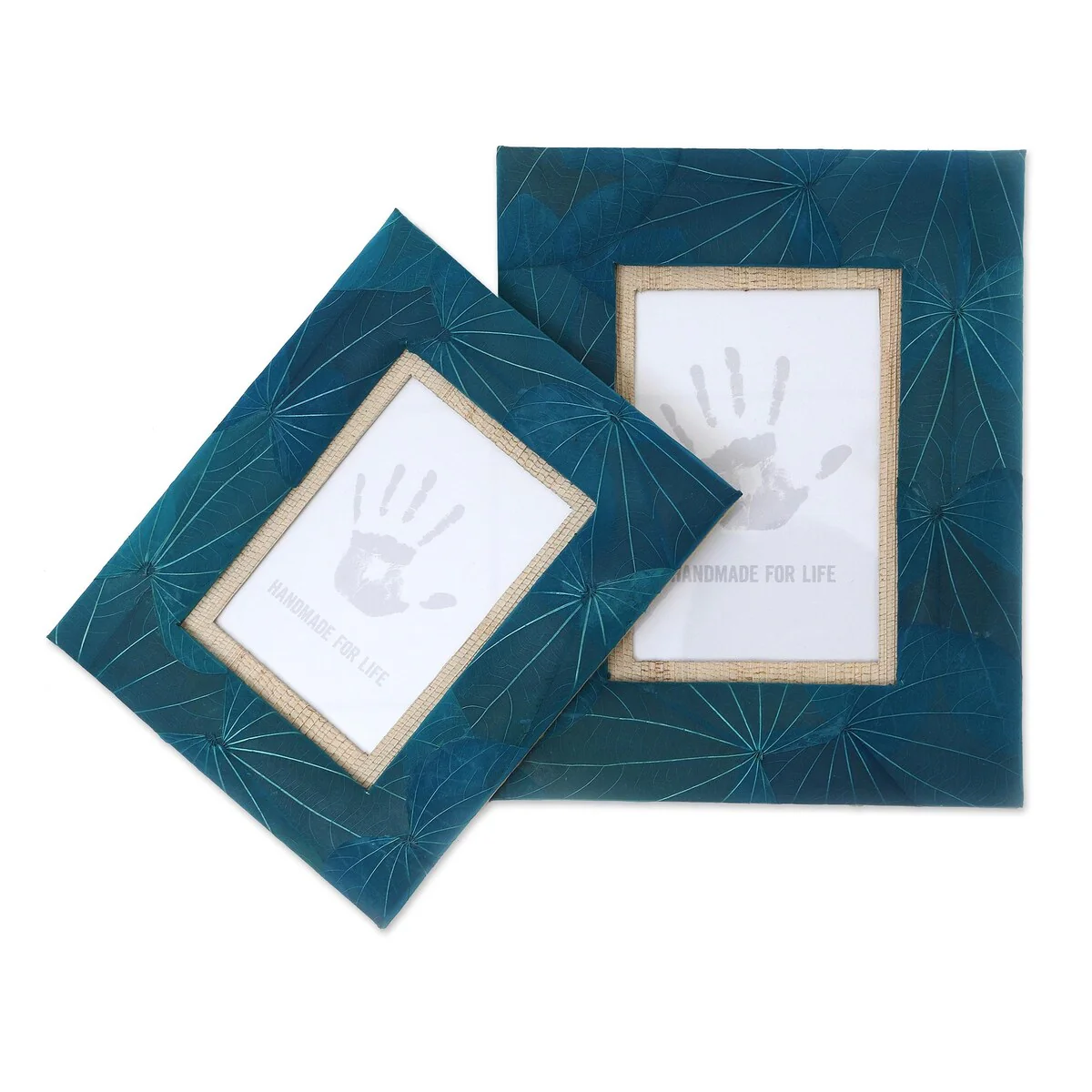 Novica Handmade Autumn Spirit In Blue Natural Fiber Photo Frames (Pair)