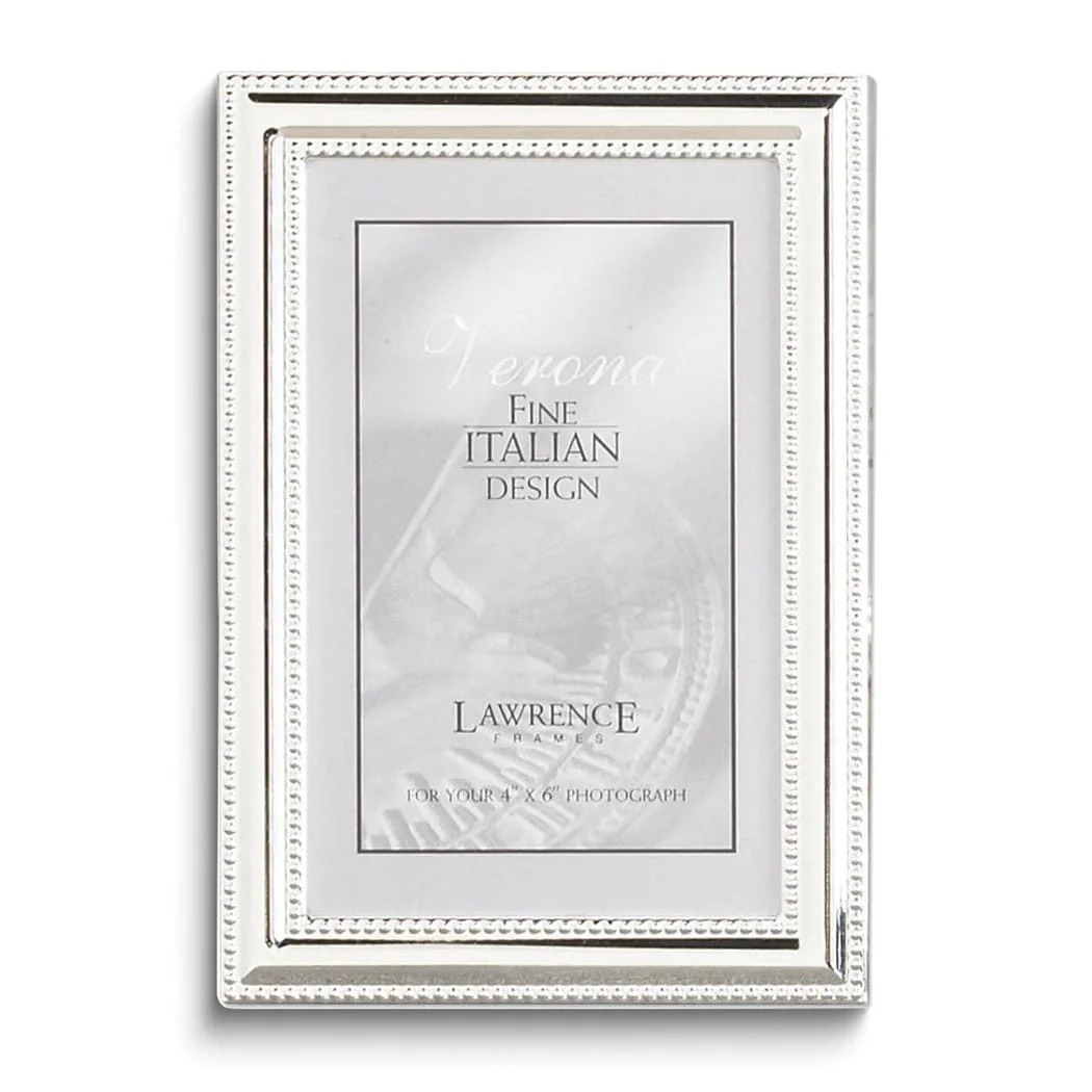 Curata Silver-Plated Double Beaded Edge 4x6 Photo Frame