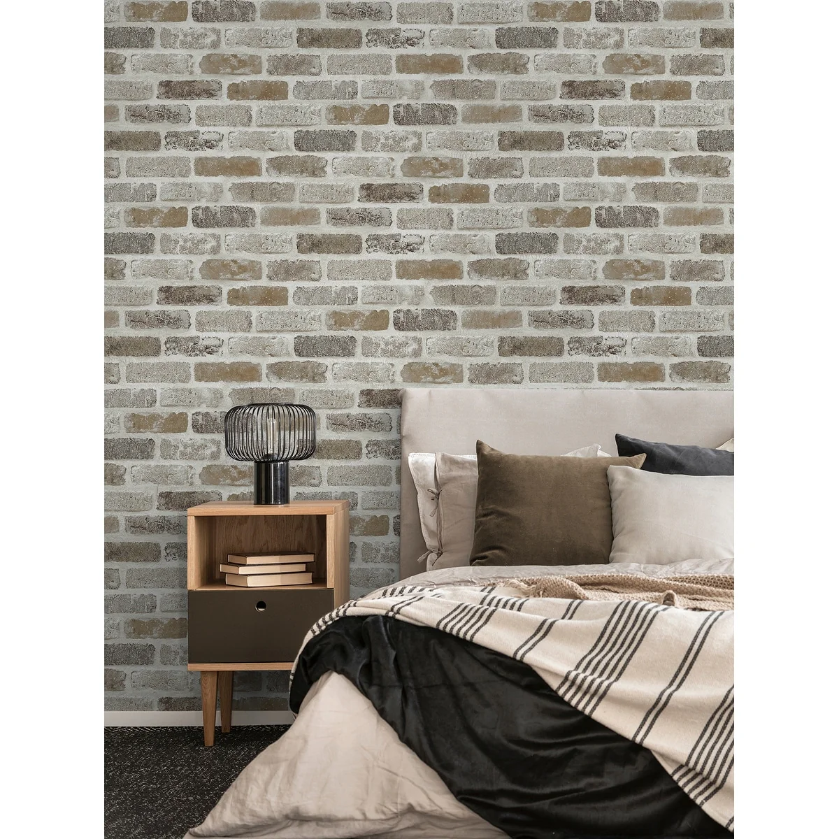 NextWall Washed Brick Peel and Stick Removable Wallpaper