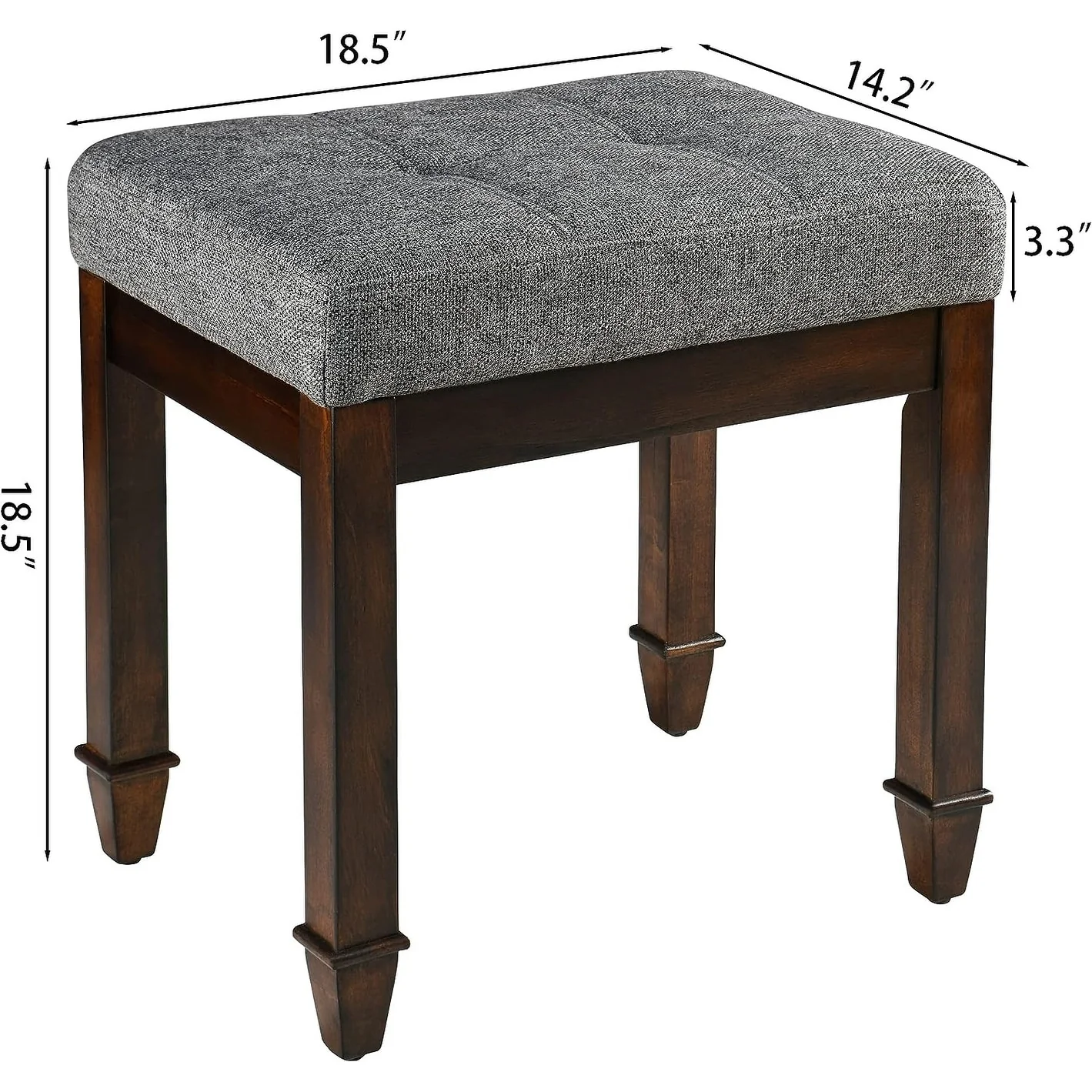 Vanity Stool Bench with Solid Wood Leg